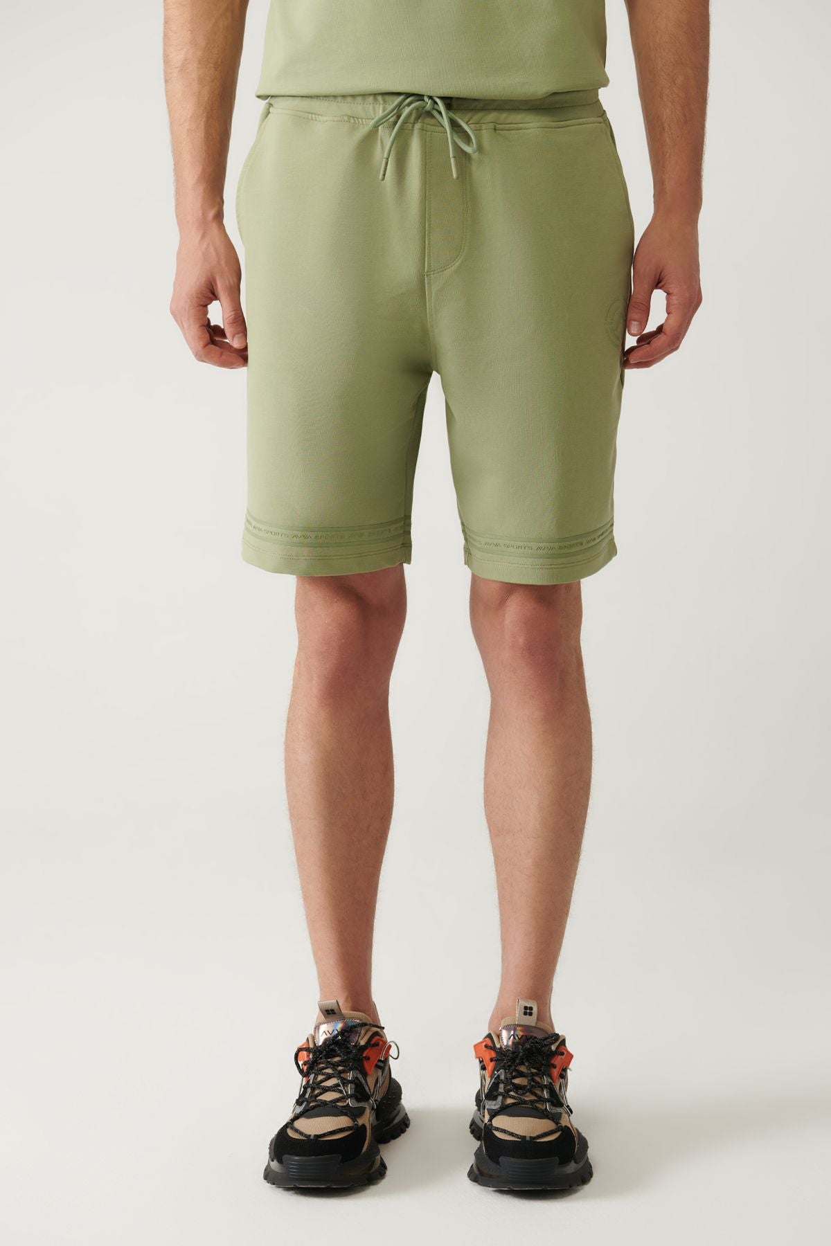 Men's Water Green Jersey Fabric 2 -Side Pocket Knitting Short A41y3622