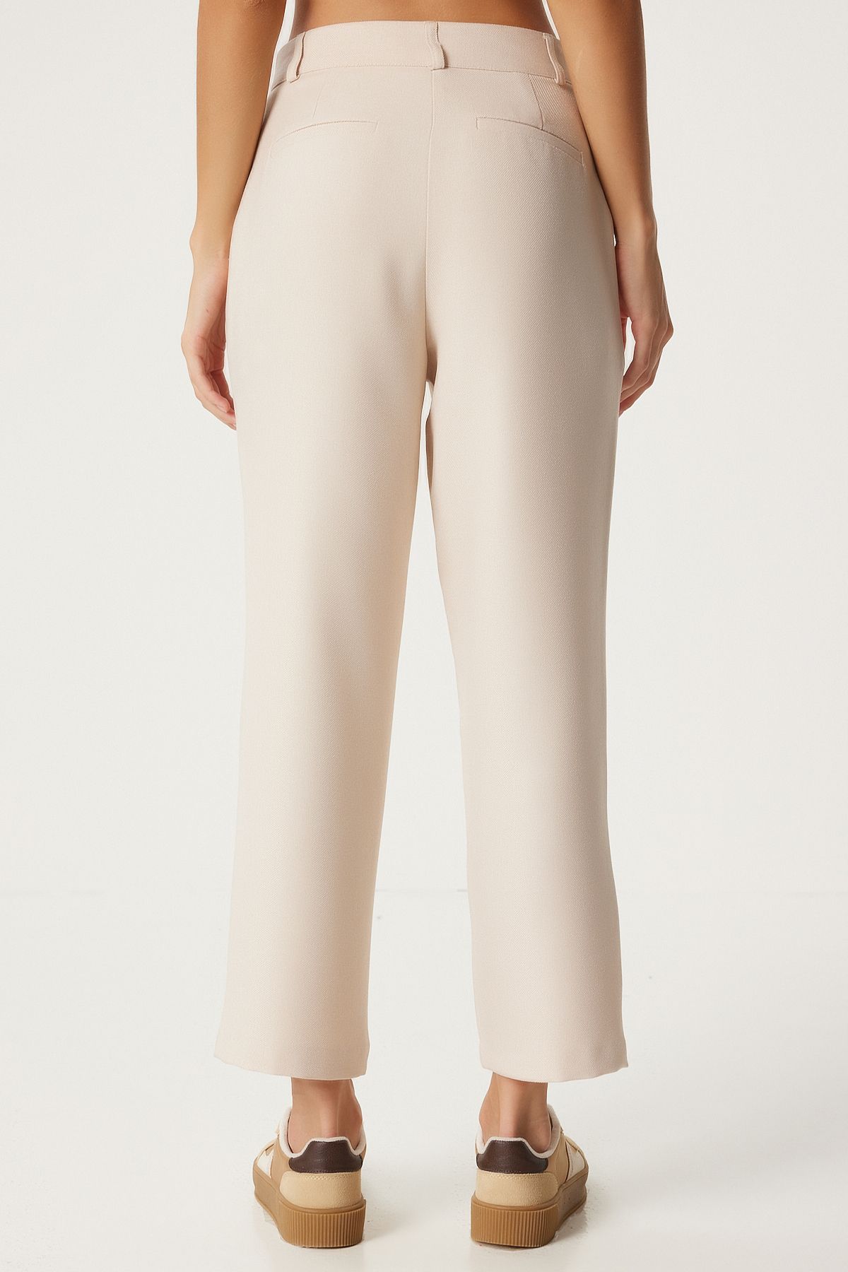 Women's cream pipe trousers FN03310