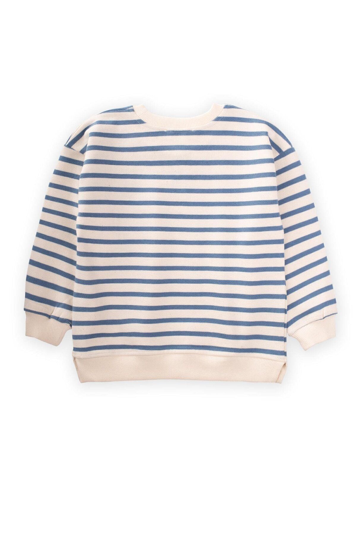 Striped karyoka detailed seasonal sweat 2-12 years indigo blue