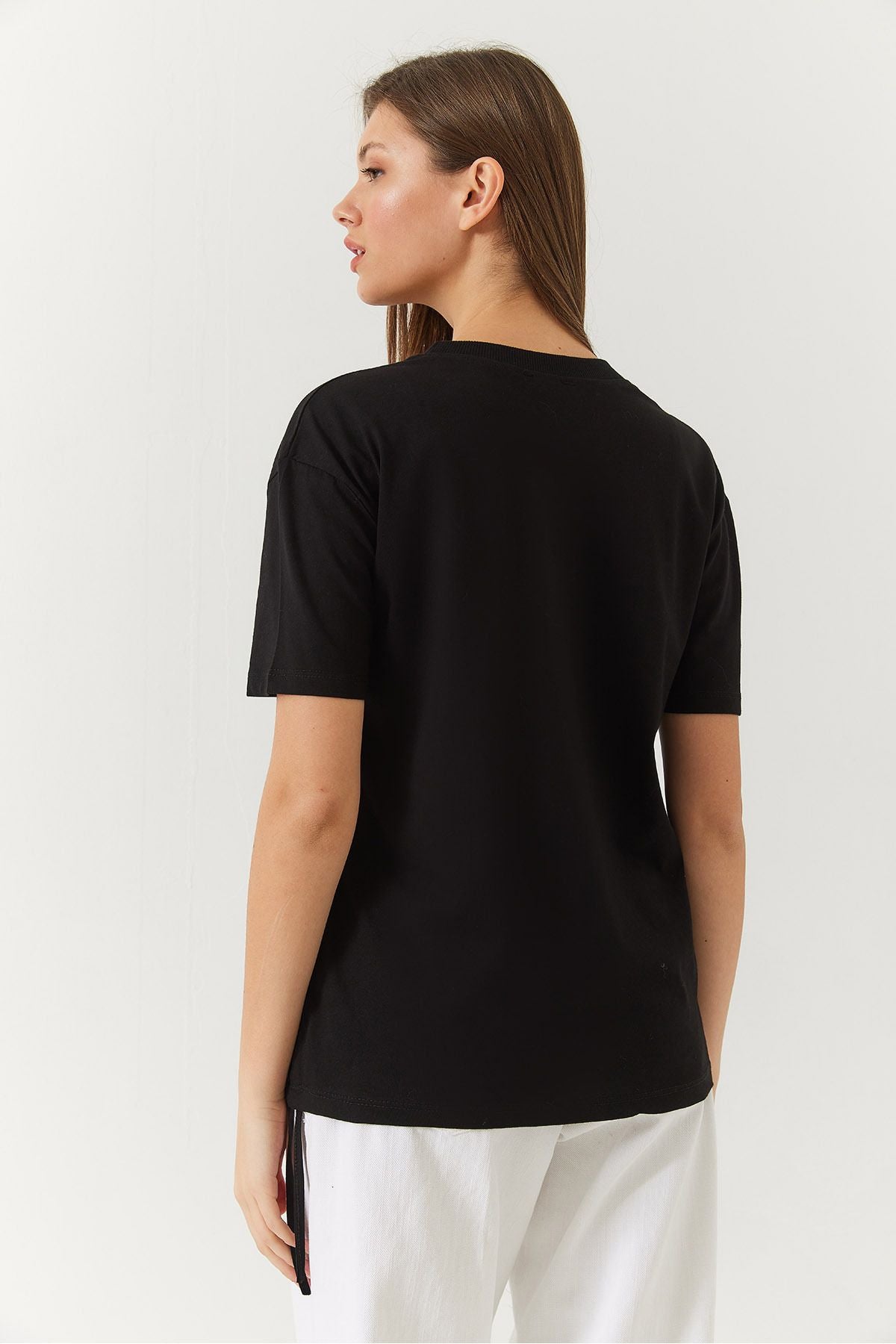 Women's Sides Shirred Basic Basic Tshirt 60602003
