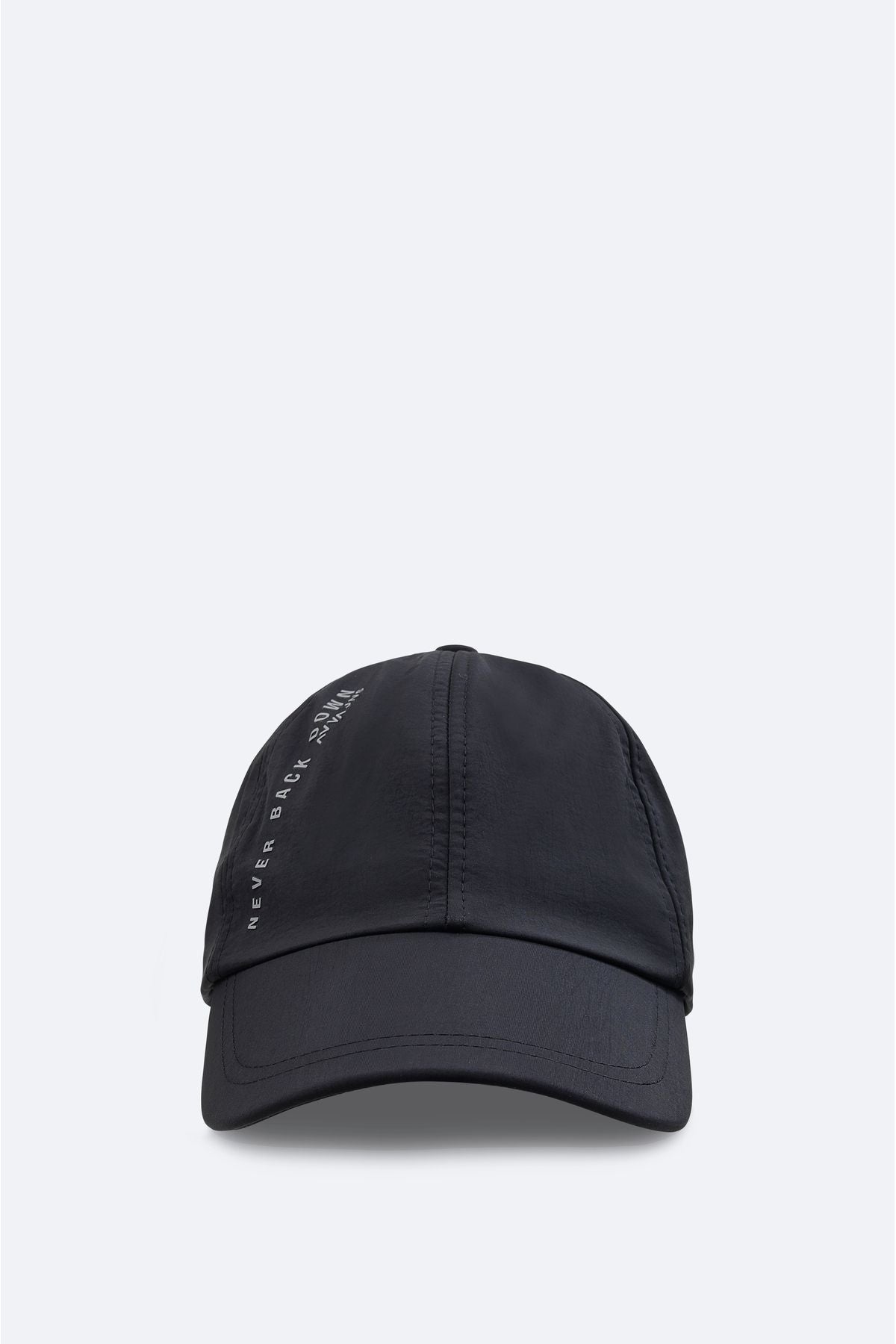 Men's black 100 %cotton front slogan printed hat a41y9206