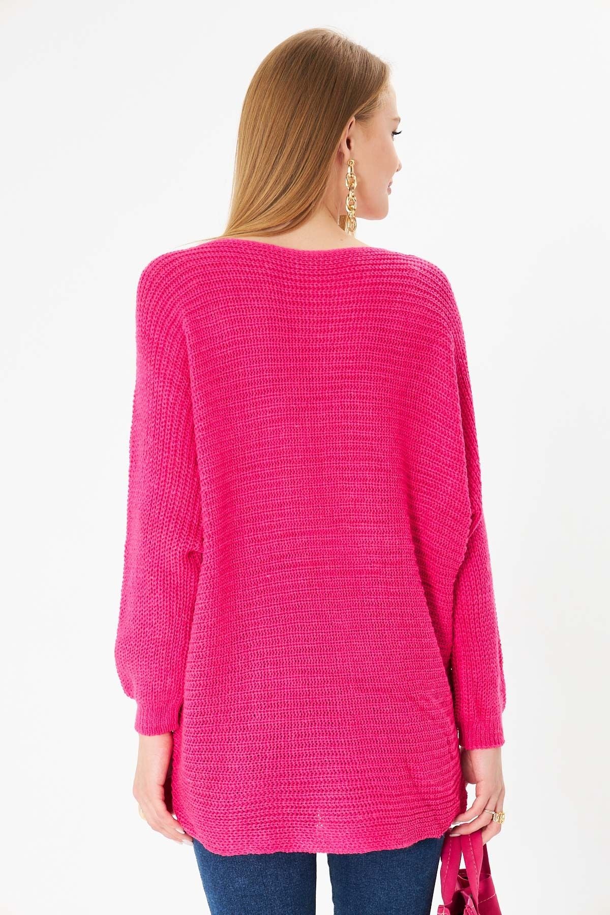 Women Fuchsia Thessaloniki shabby knitwear sweater ARM-21K012010