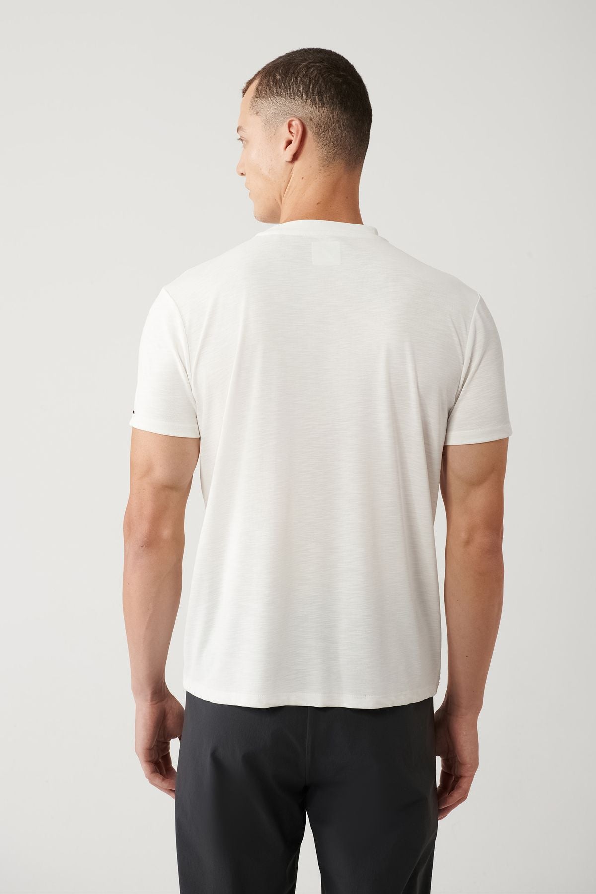 Men's White Bicycle Collar Printed Soft Touch T-Shirt A41y1032
