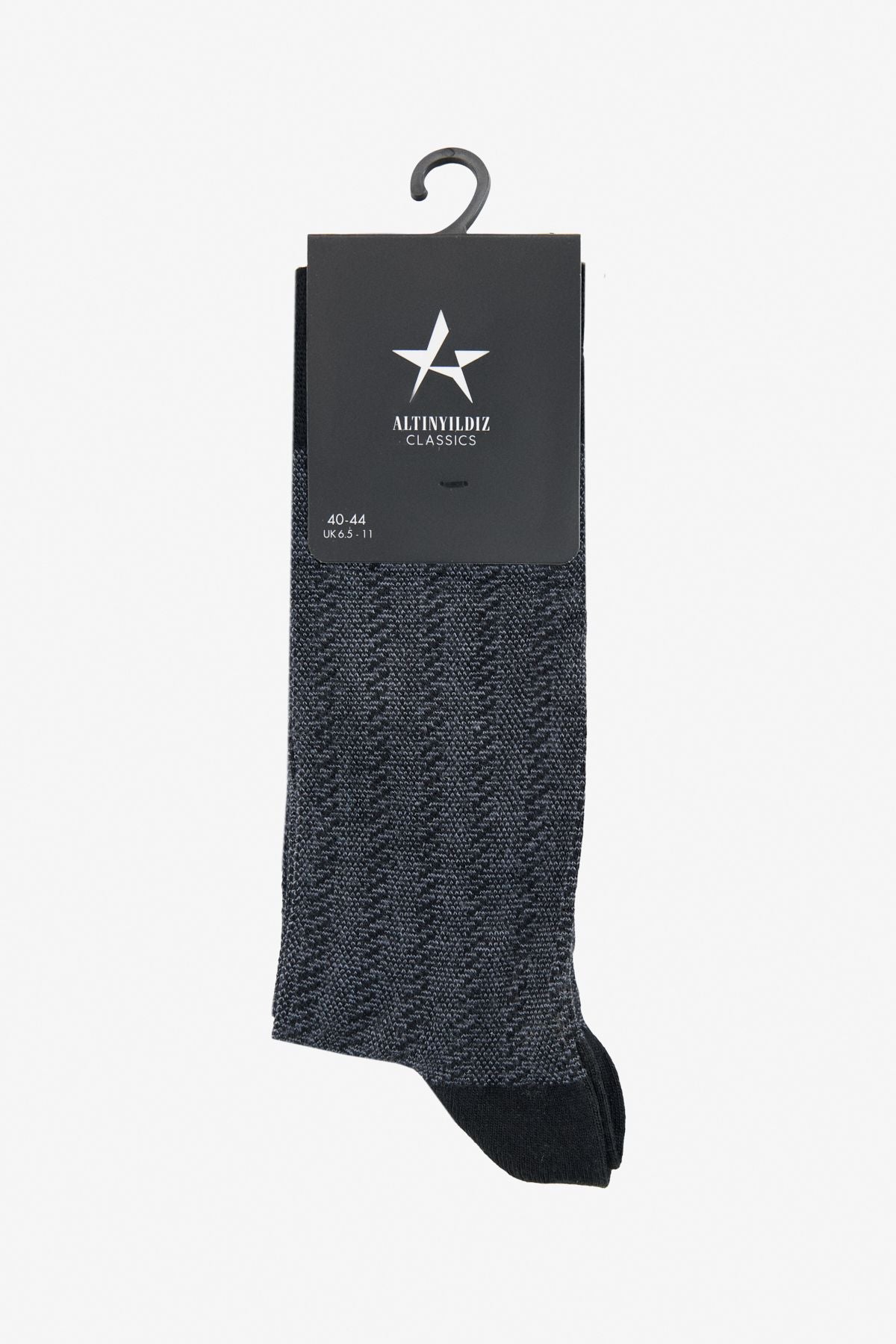 Men's black patterned single socks