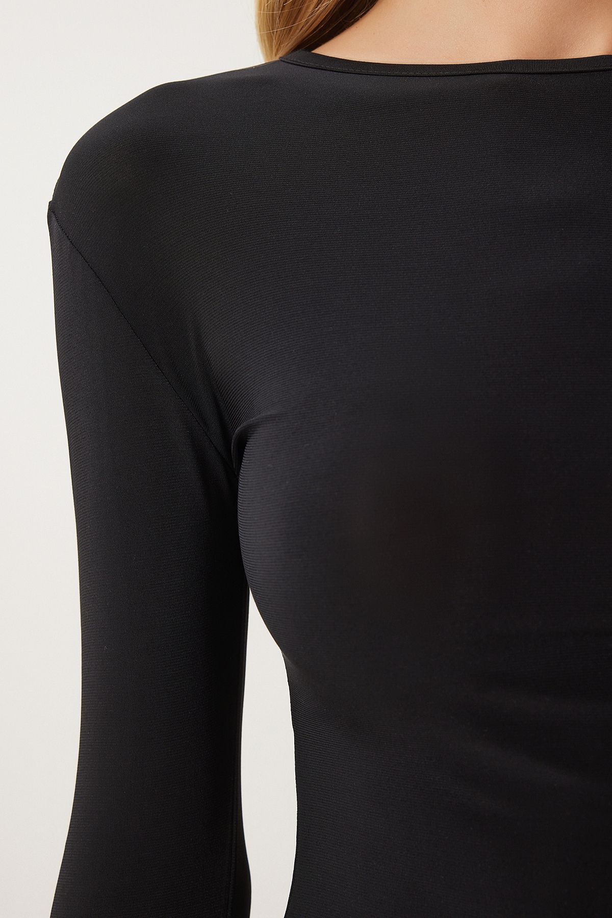 Women's black bike collar crawling blouse EN00631