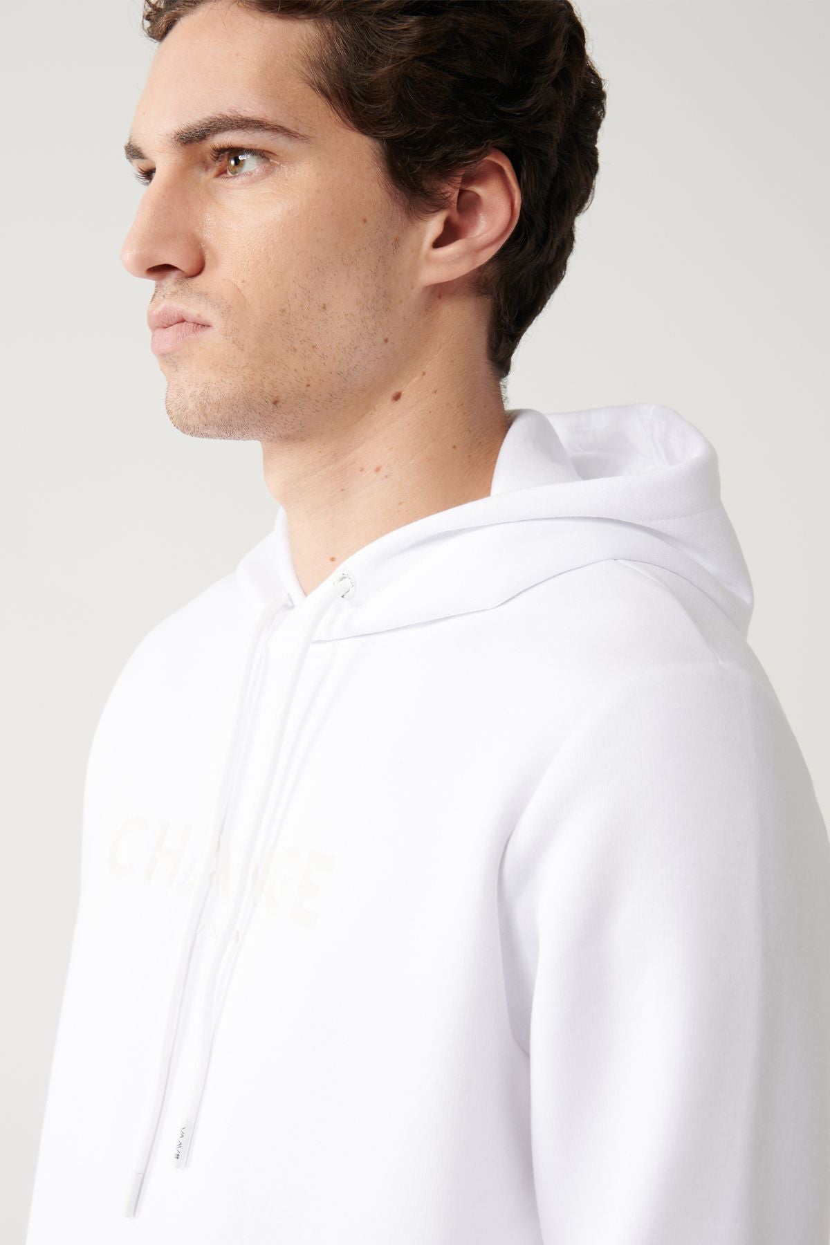 Men's white hooded 3 -IP Shardon Printed Sweatshirt A32Y1240