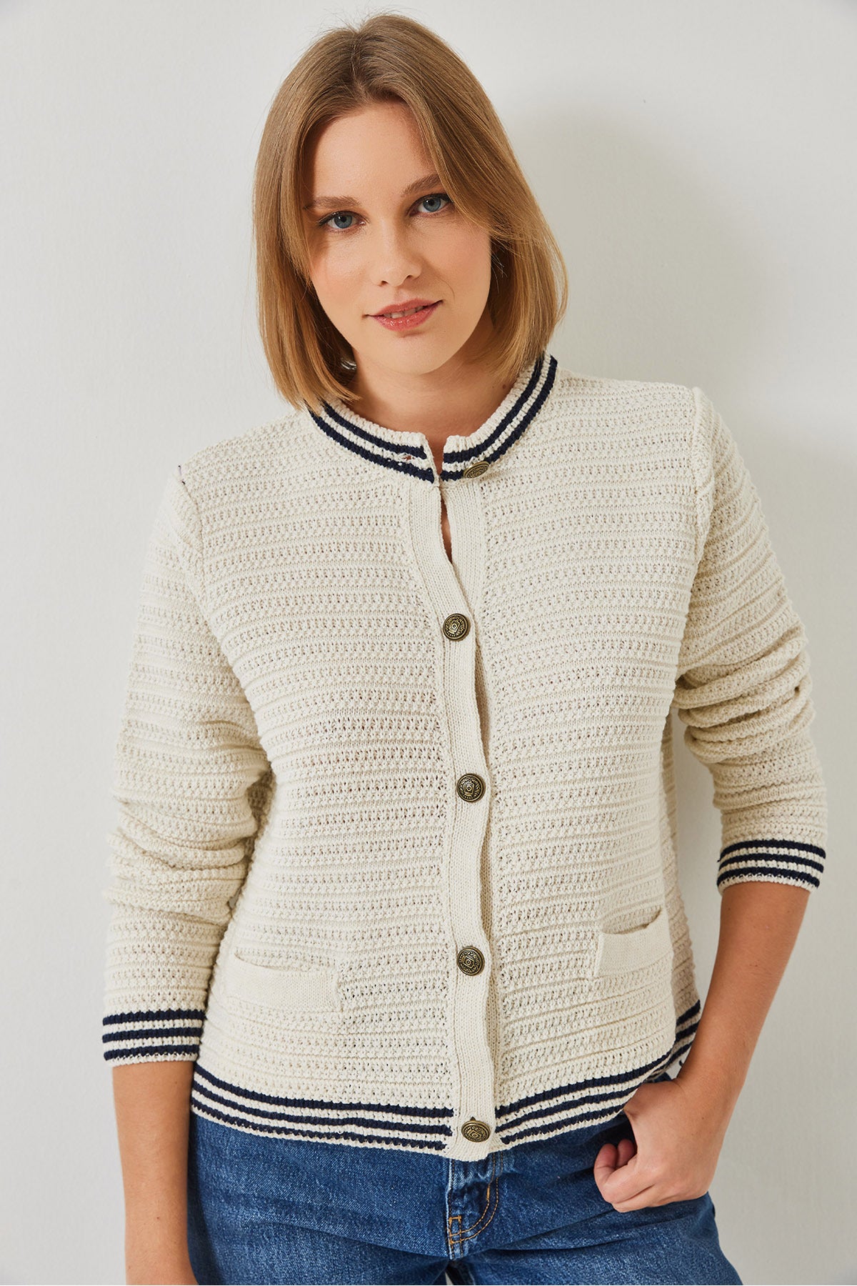 Women's Buttoned Pocket Detailed Knitwear Cardigan 20246247