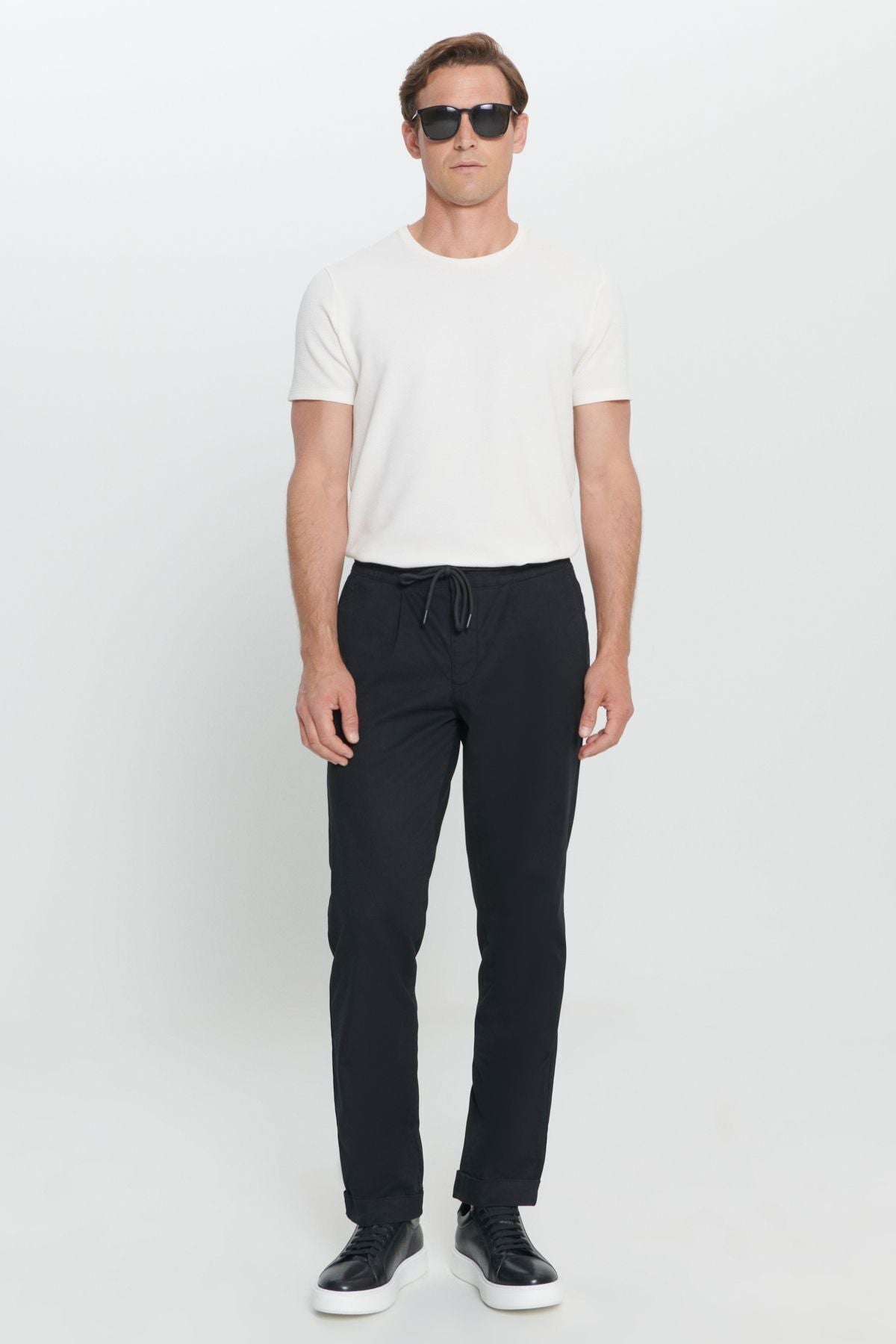 Men's black cotton comfort fit comfortable cutting side pocket pants