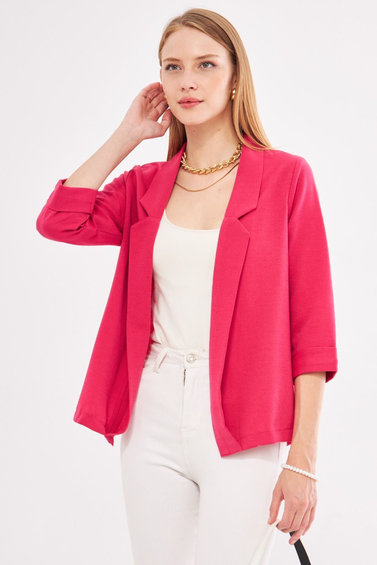 Women's Fuchsia double arm jacket ARM-24Y001085