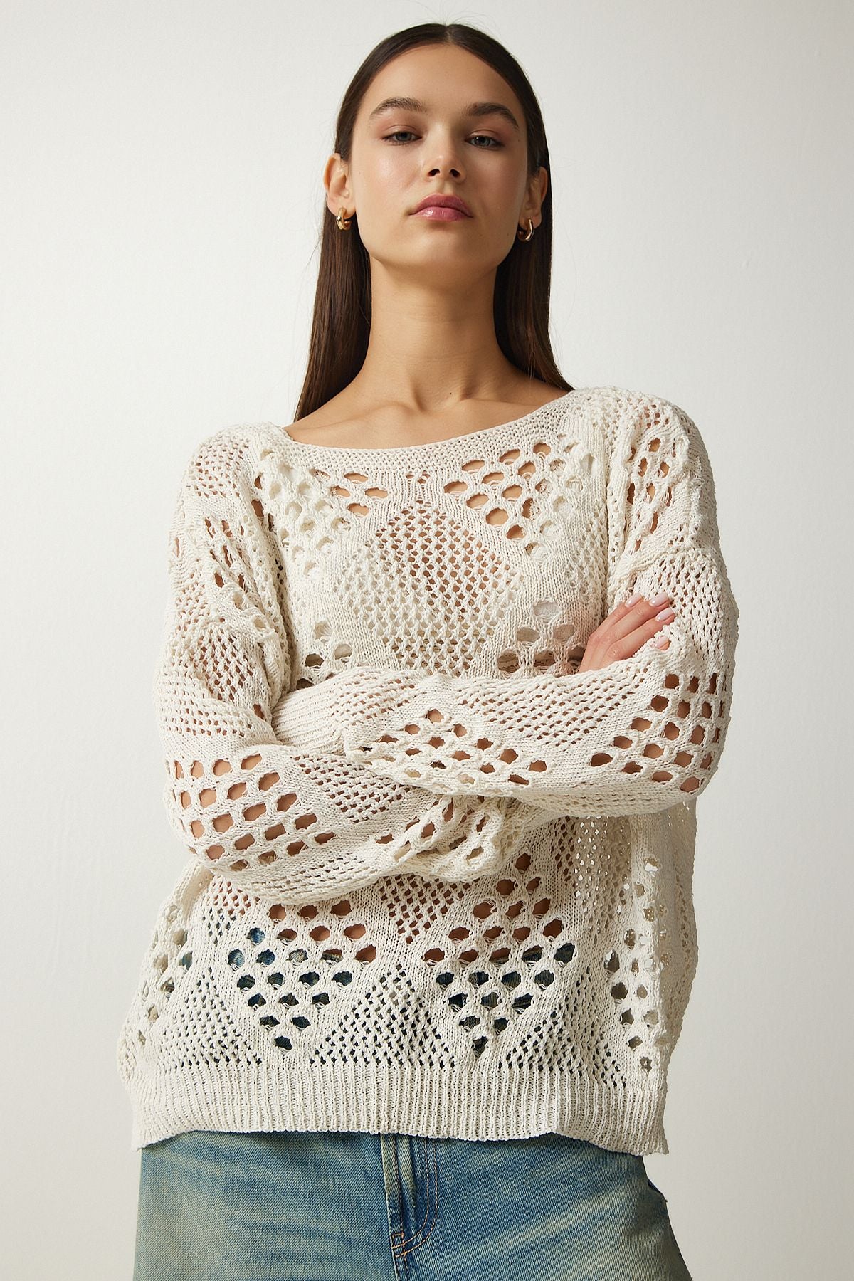 WOMEN ECRU OPTION KNOWING Sweater EW00006