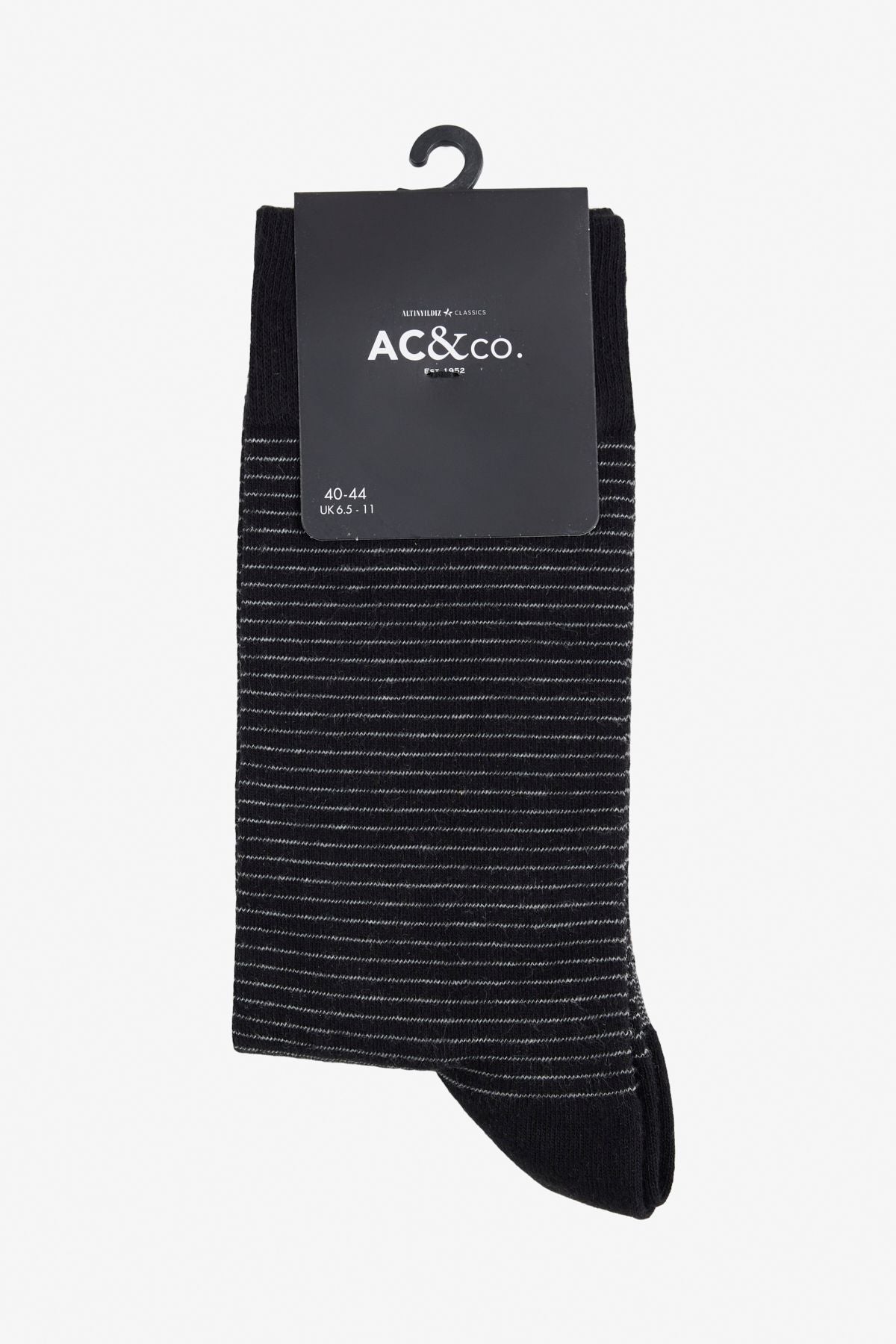 Men's black-gray patterned bamboo single socks