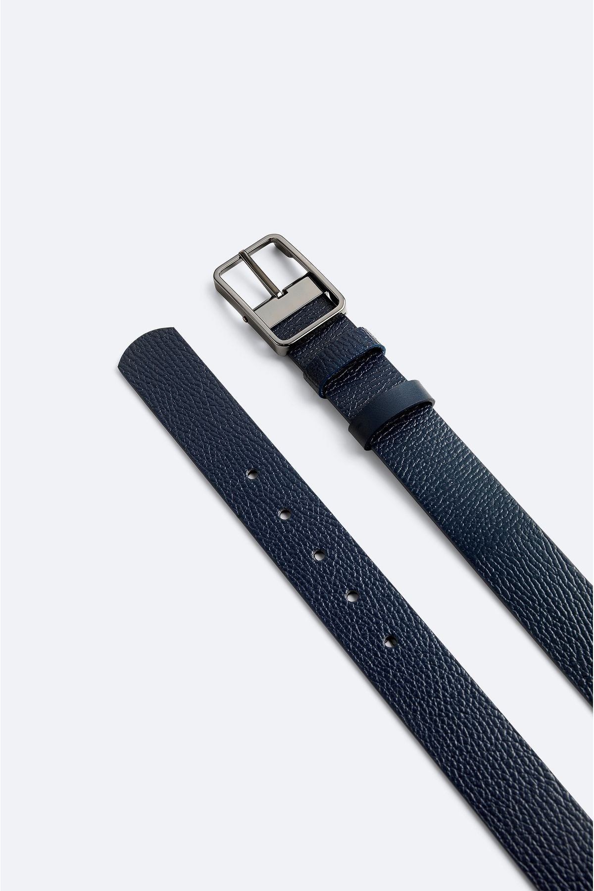 Men's navy blue double -sided belt A42y9310