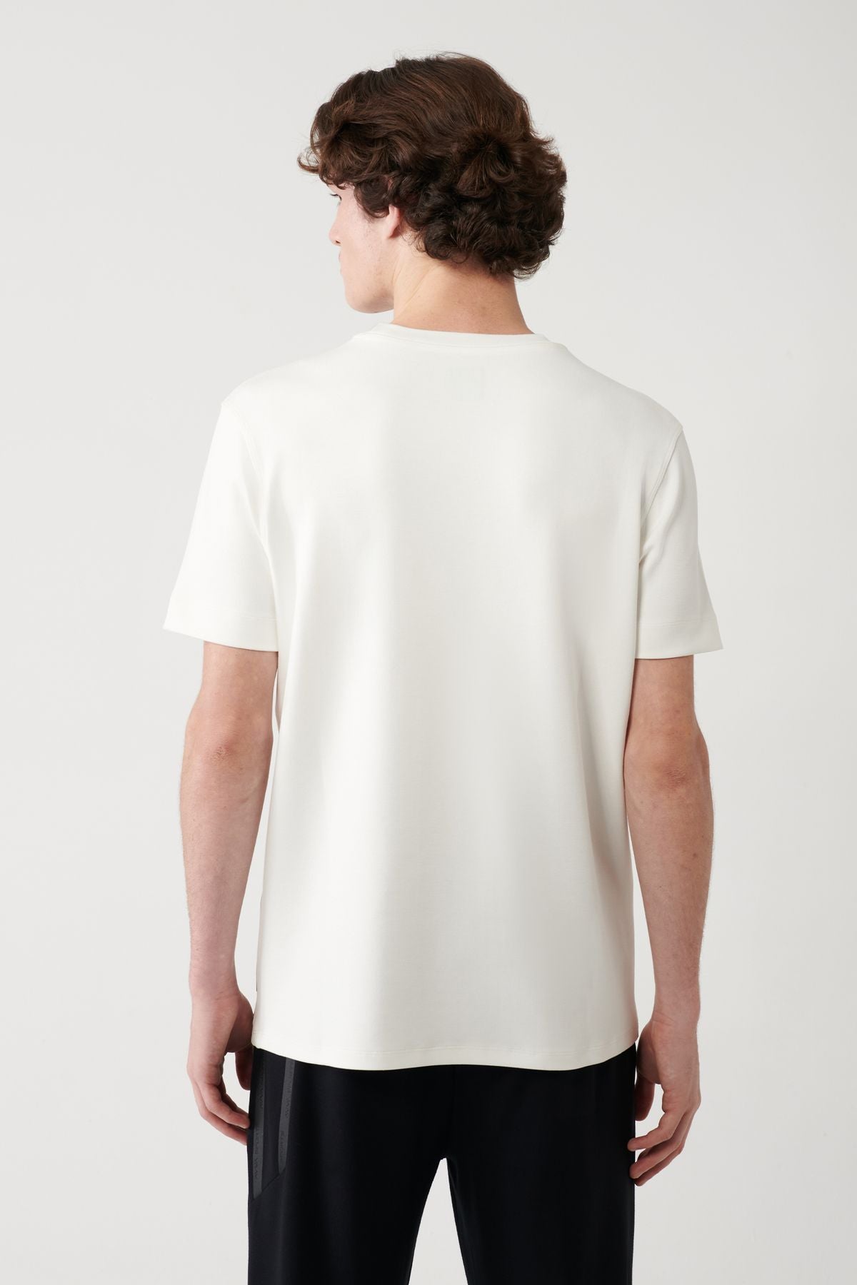Men's White Printed Bicycle Yaka Soft Touch T-shirt A41y1328