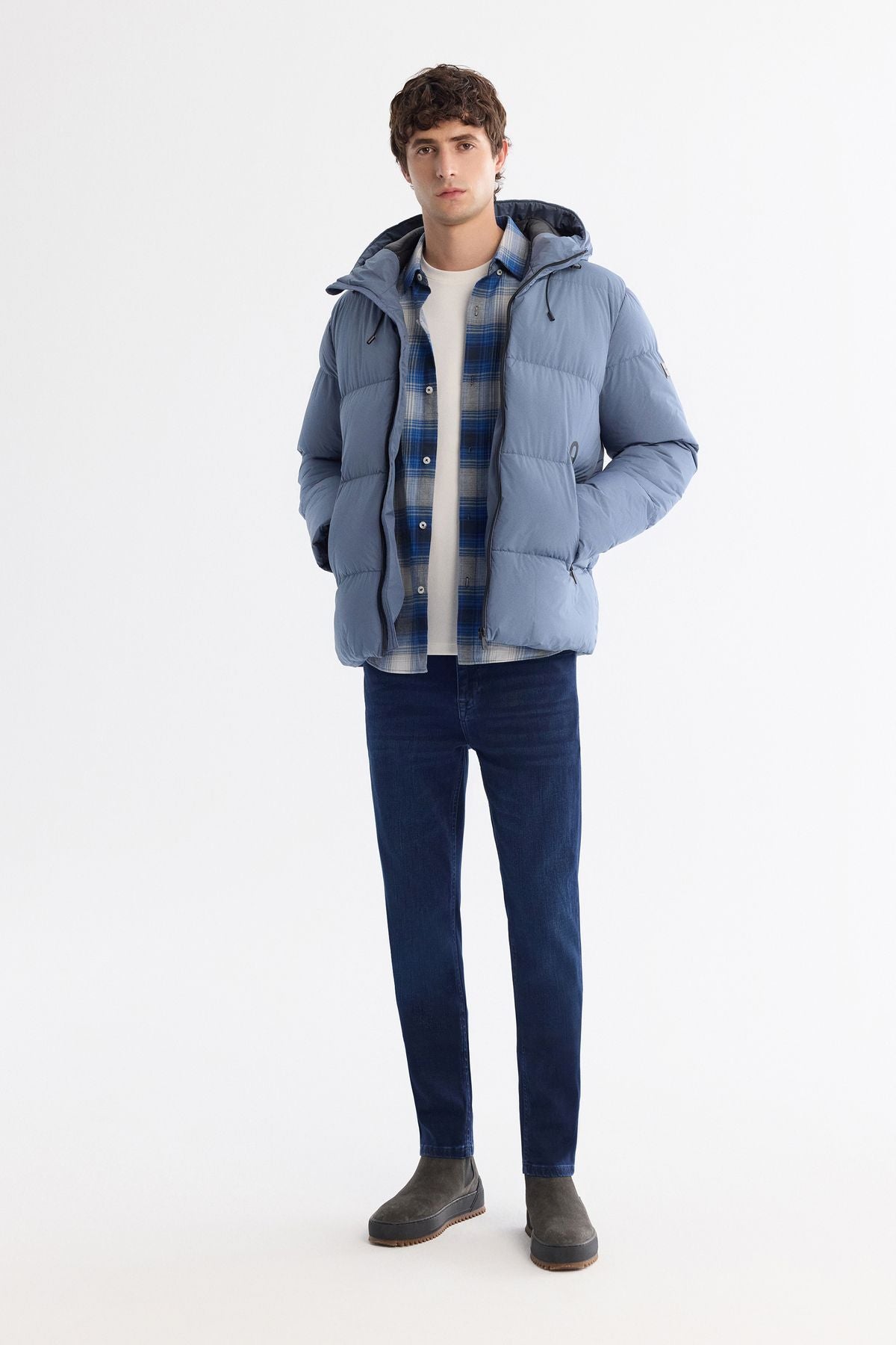Men's Indigo Hopedwater Water Protector Windproof Inflatable Coat B006046