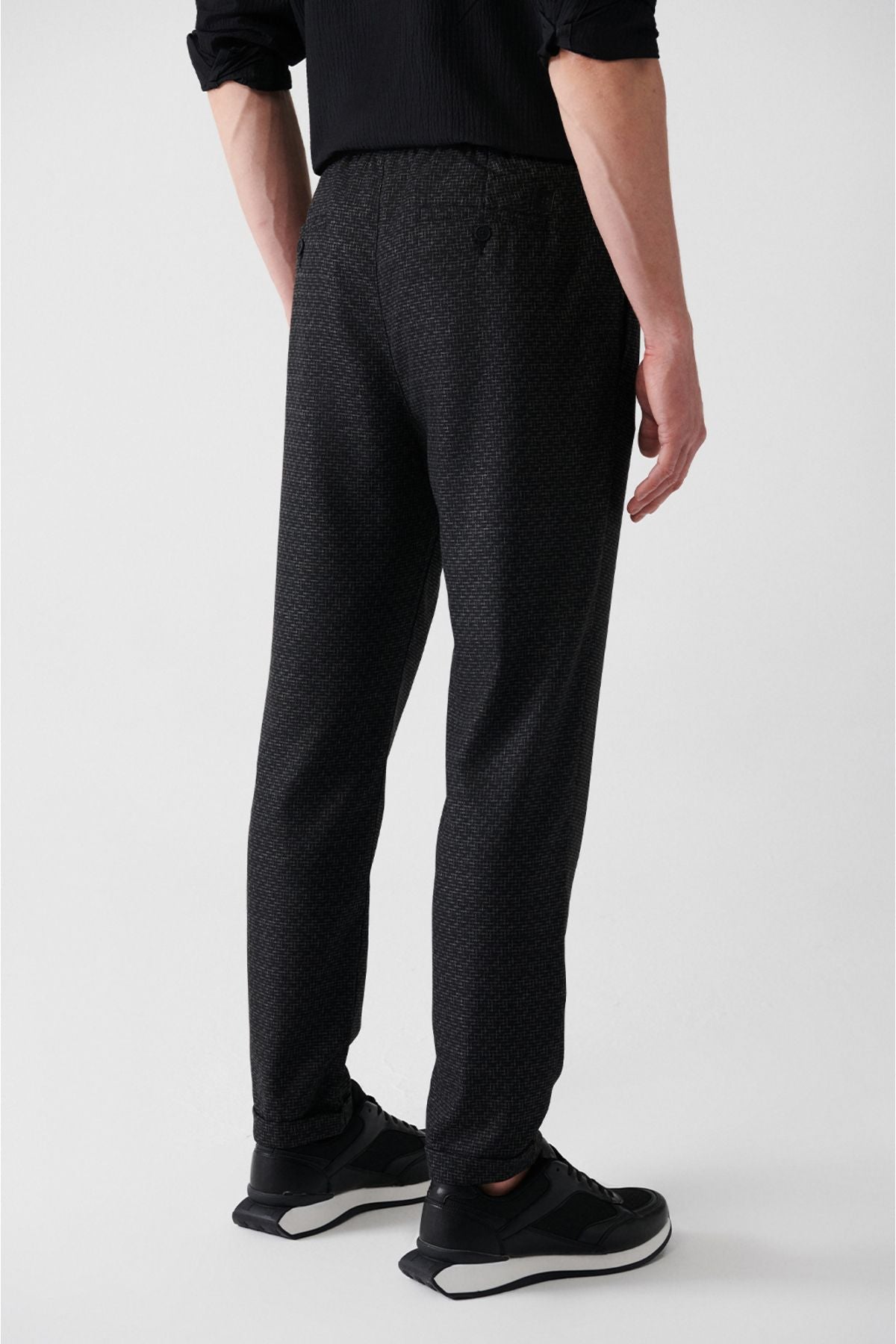 Flexible jogger pants with lace -up lace with a men's black waist A31y3008