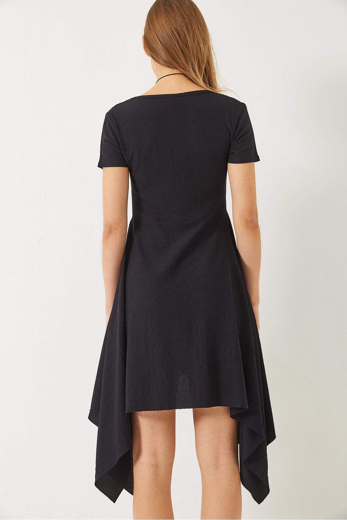 Women's Asymmetrical Cut Short Sleeve V-Neck Wrap Dress 60261560