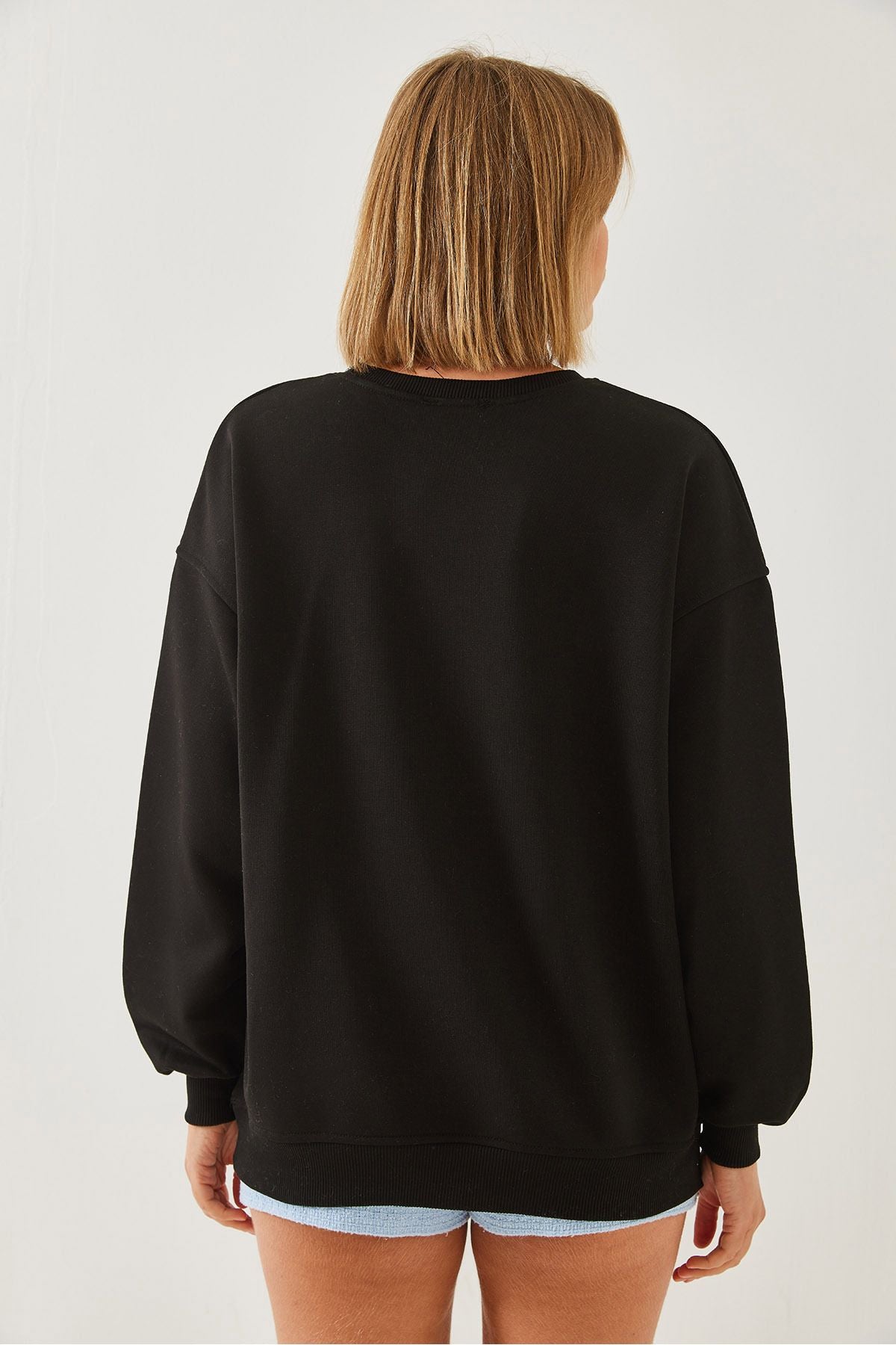Women's Jeans Detail Stone Embroidered Sweatshirt 60251841