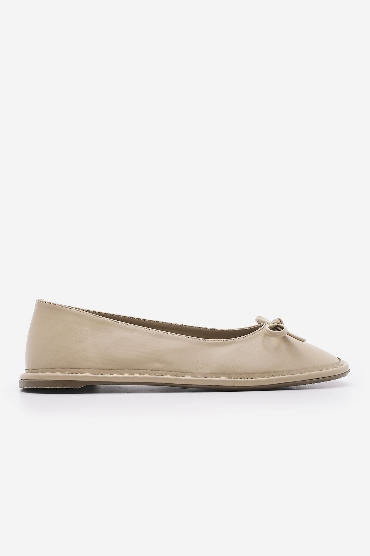 Women's Bow Detail Foldable Babet Linsar Beige