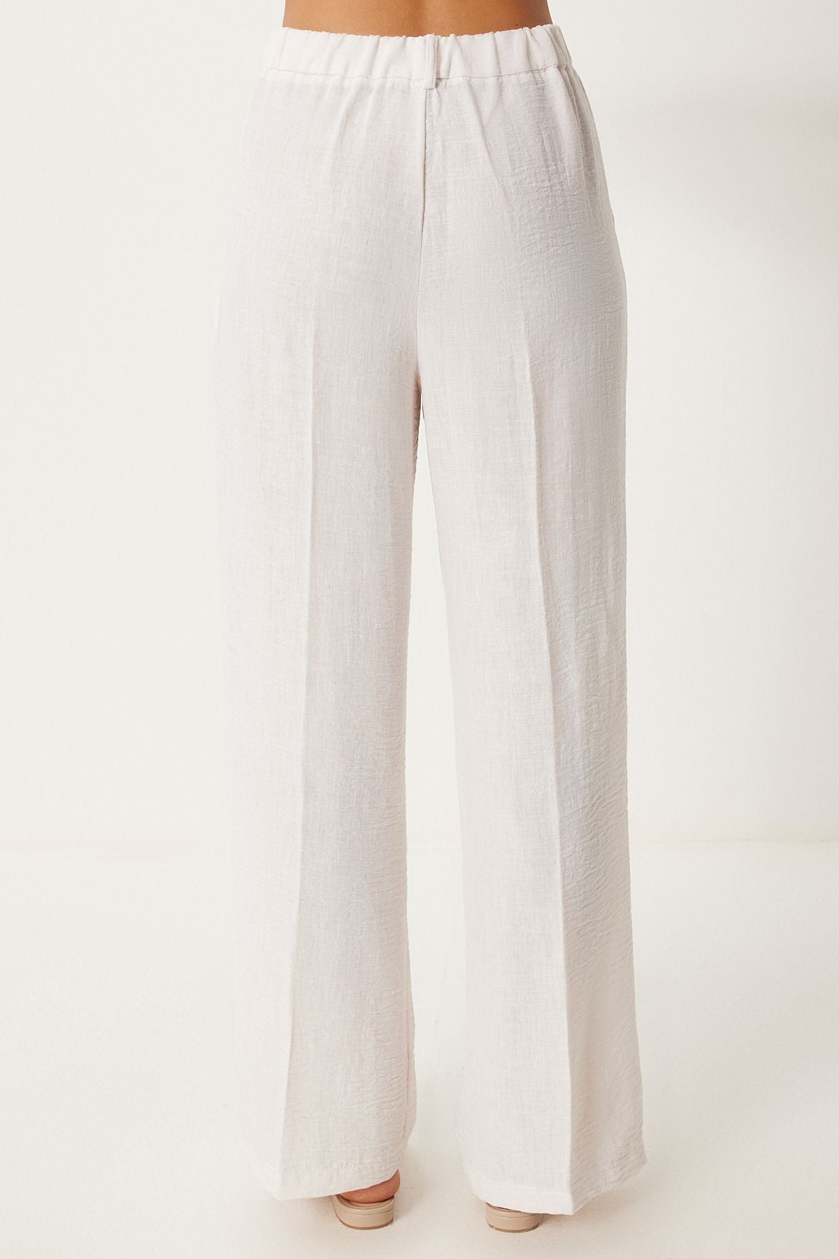 Women's Cream Light Transparent Shawl Yaka Vest Pants Set FN03231