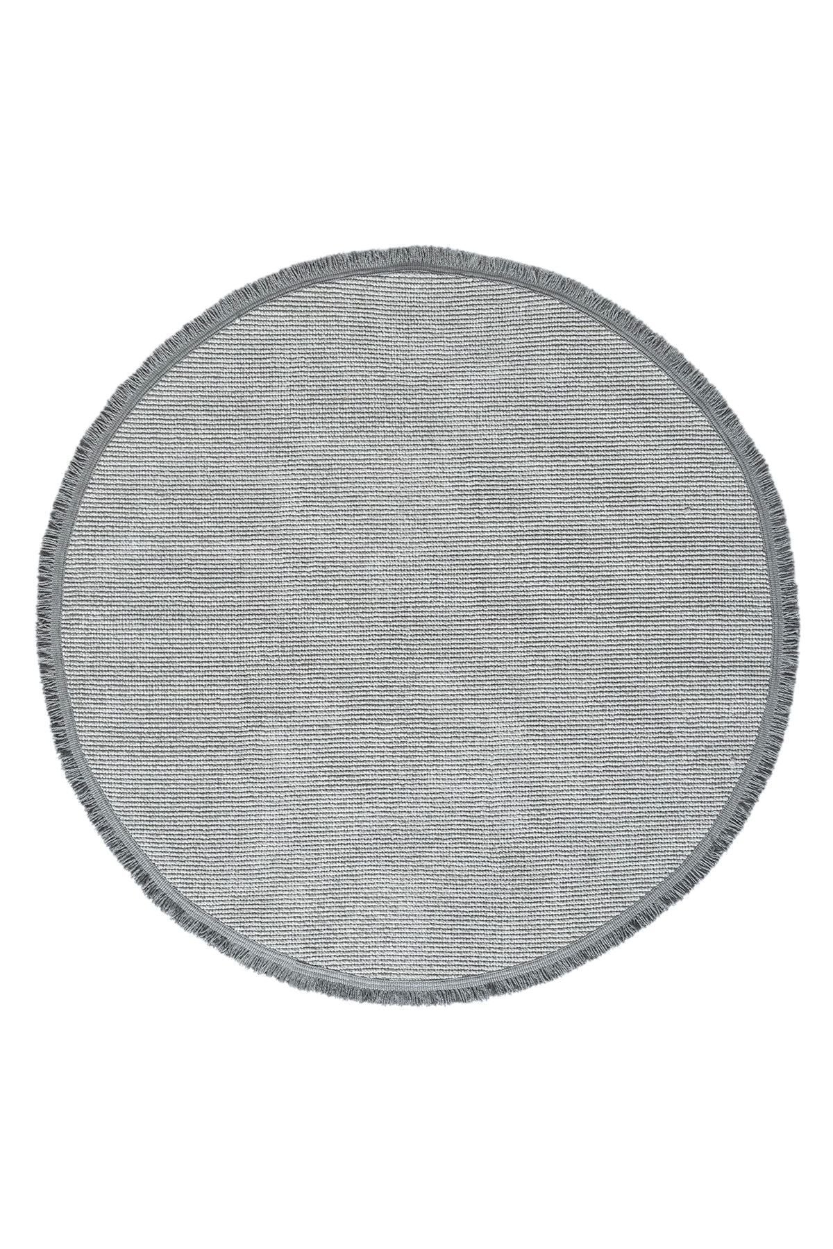 Gray Flat Round Modern Woven Carpet Gray Flat