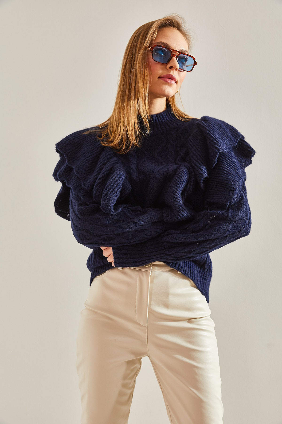 Women's Braided Openwork Knitwear Sweater 20234923