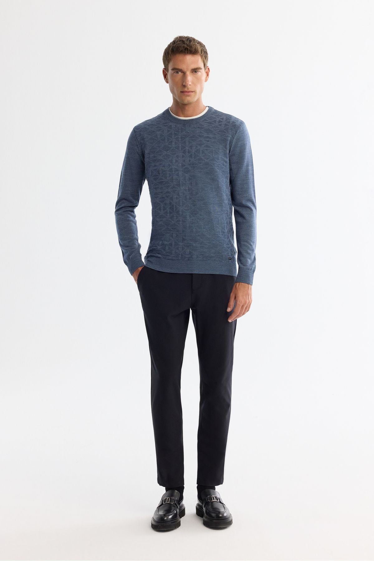 Men's Indigo Bicycle Cyclos Tissue Knitwear Sweater E005110