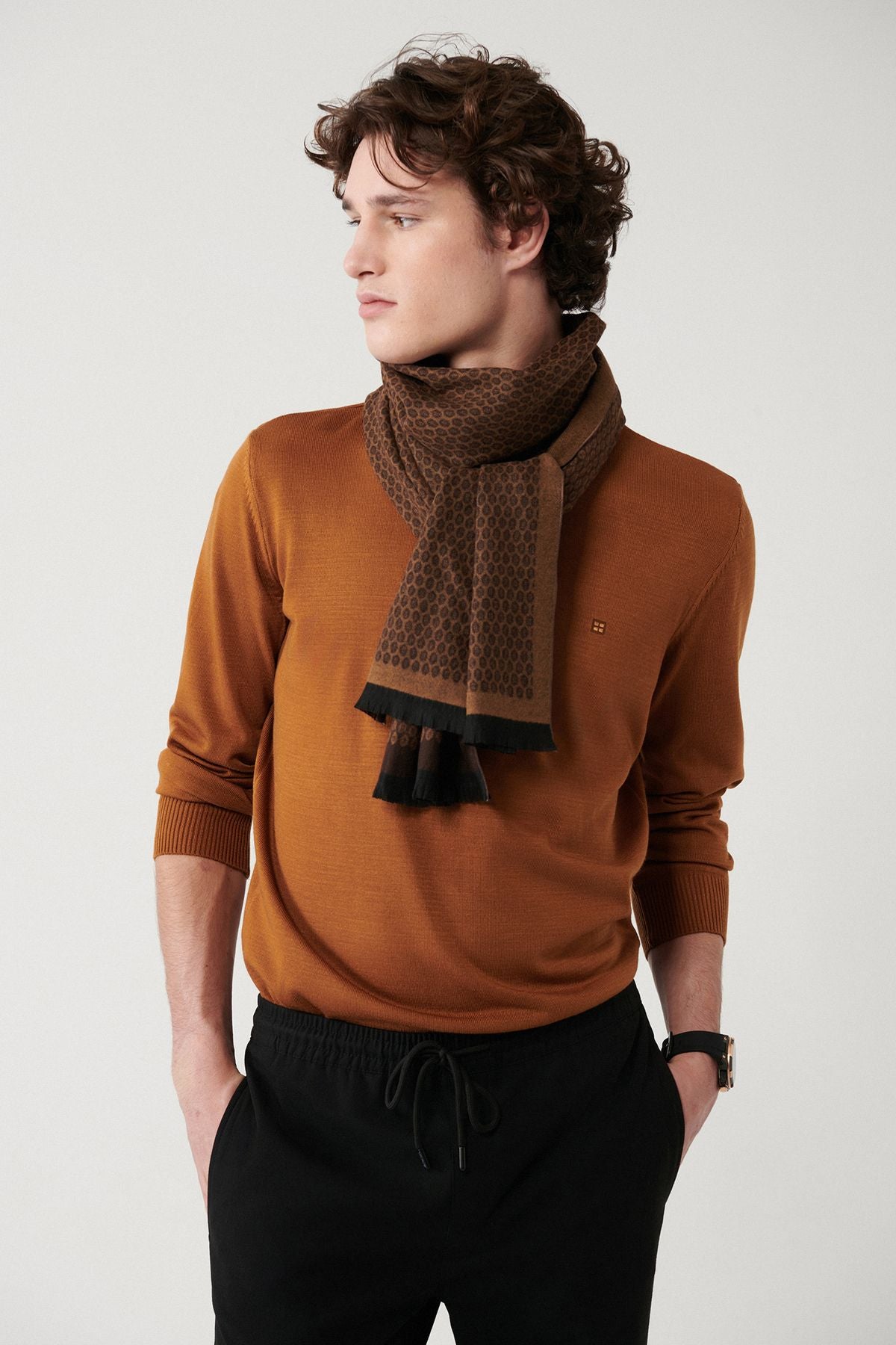 Men's Kamel Half Fisherman Collar Follow -up knitwear sweater E005001
