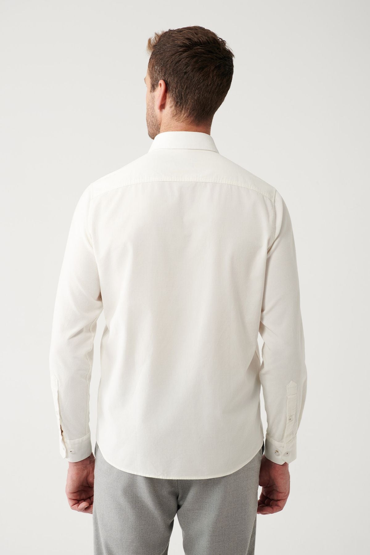 Men's Ecru Red Velvet 100 %Cotton Shirt B002032