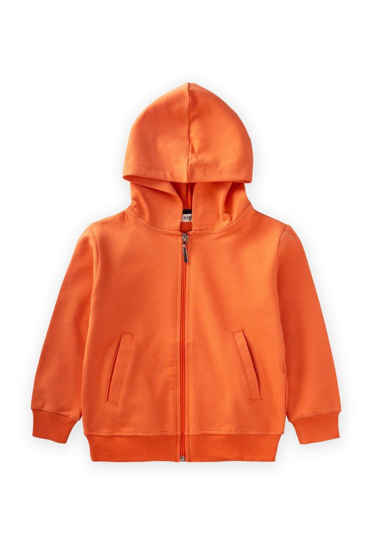 Seasonal Cardigan with Hooded Zipper 2-7 Years Orange