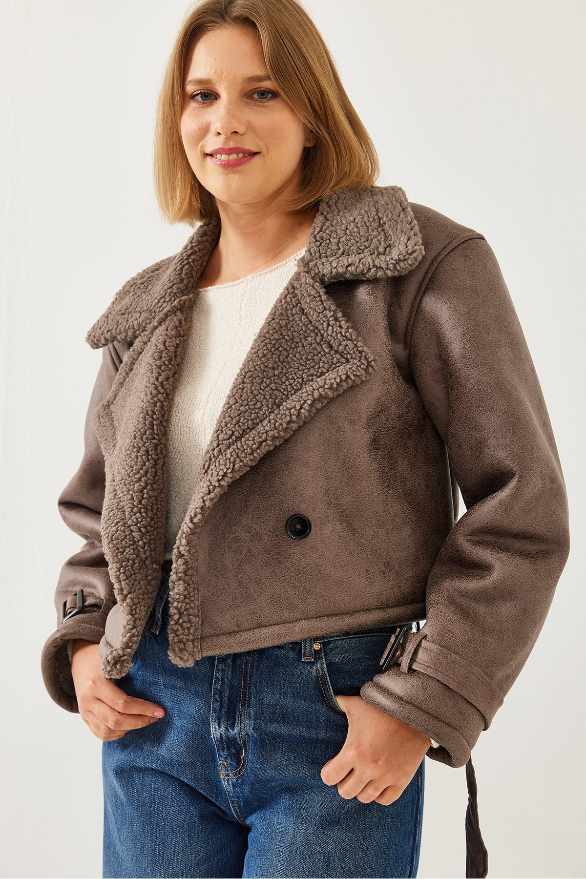 Women's Aller Detail Crop Laminated Coat 2612 60351246