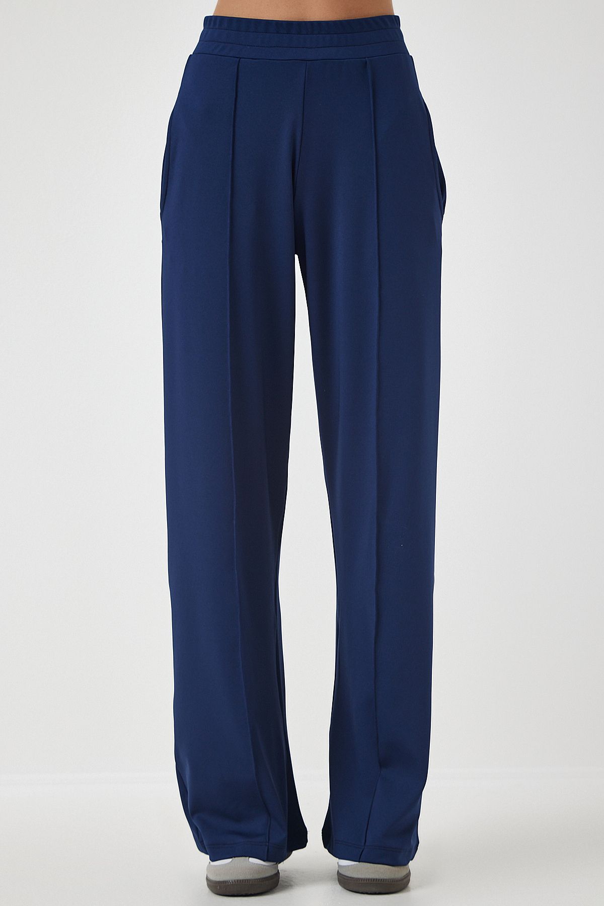 Woman navy blue flexible tracksuit trousers BF00030