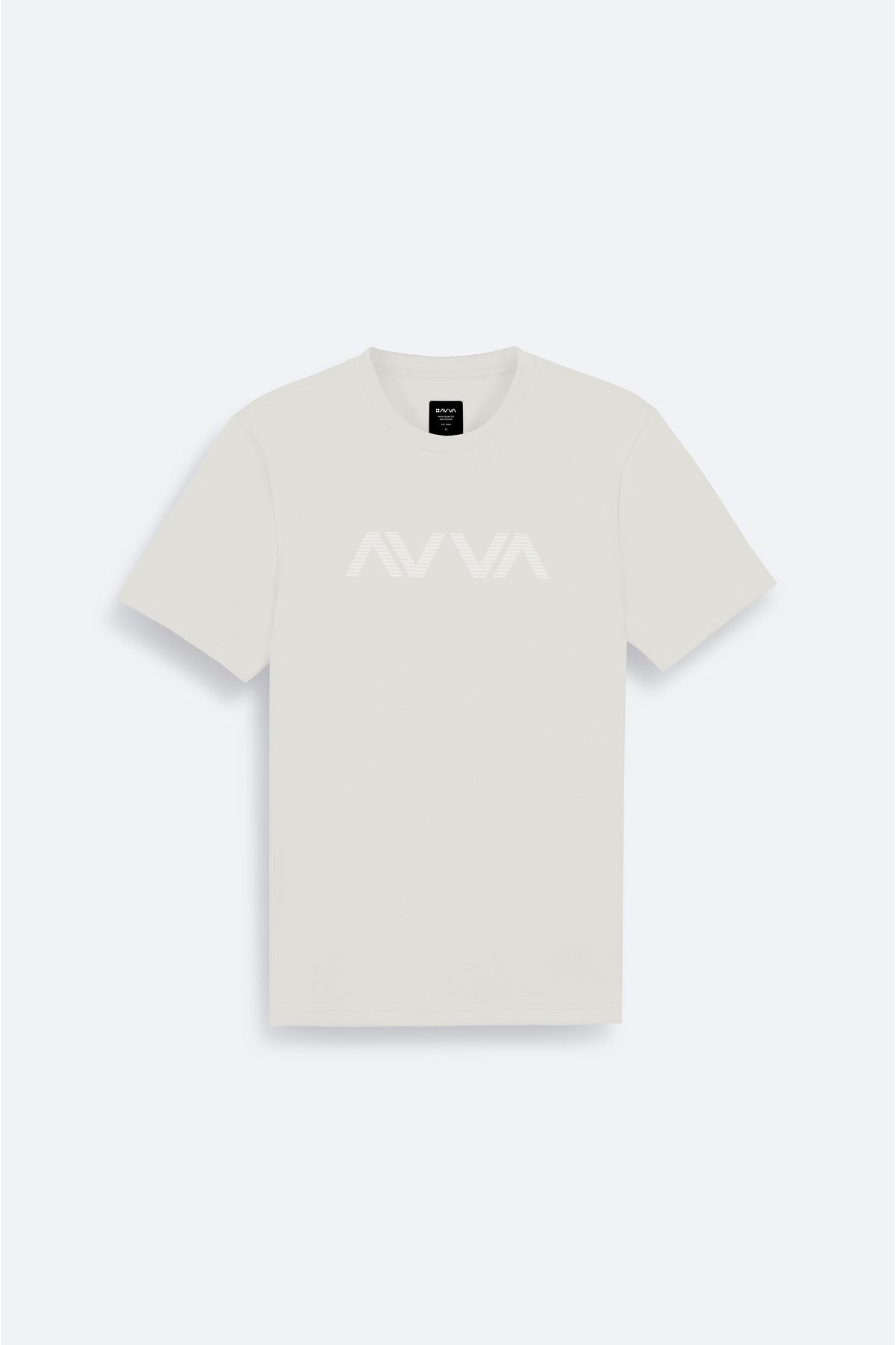 Men's White Printed Bicycle Collar Interlok T-Shirt A41y1174
