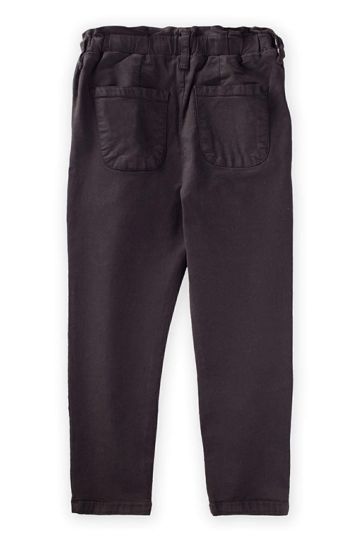 Waist frilly canvas trousers 2-10 years old black