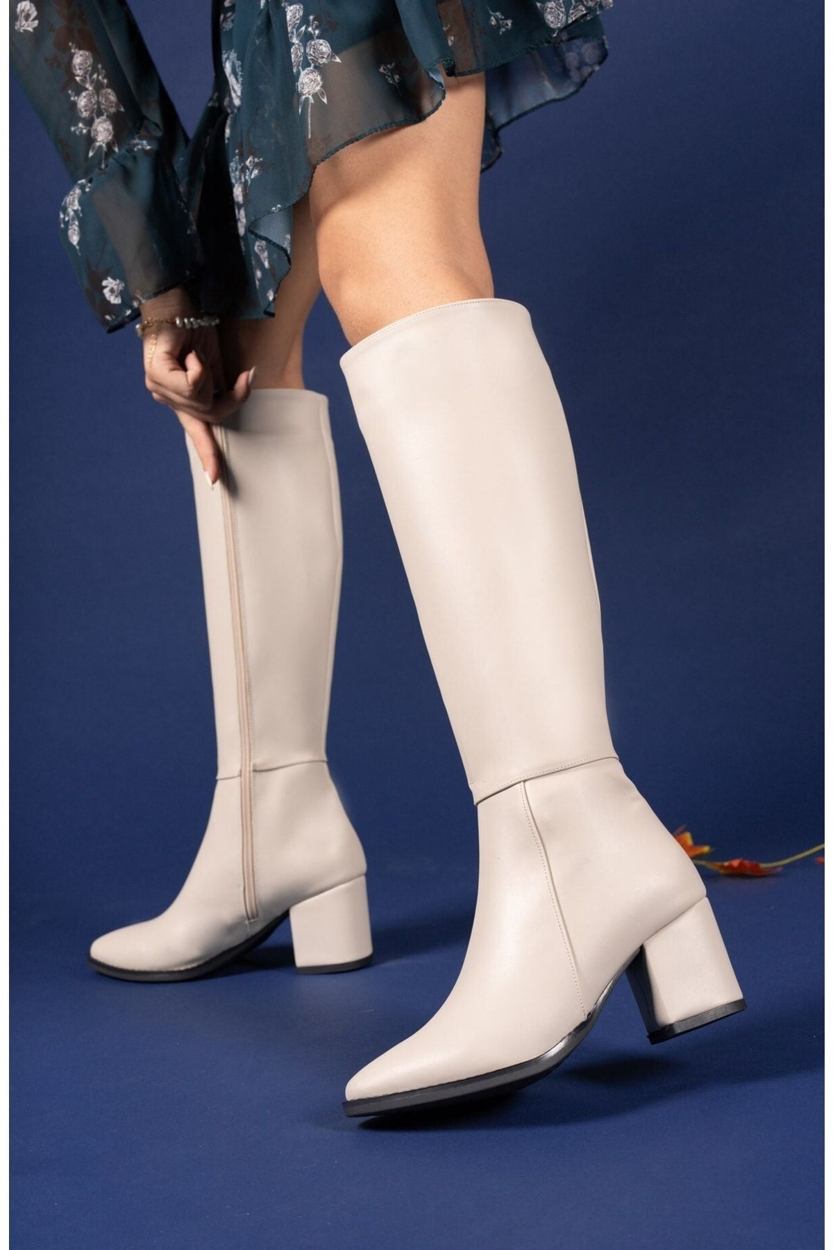 Beige Skin Woman Boots 0012816S