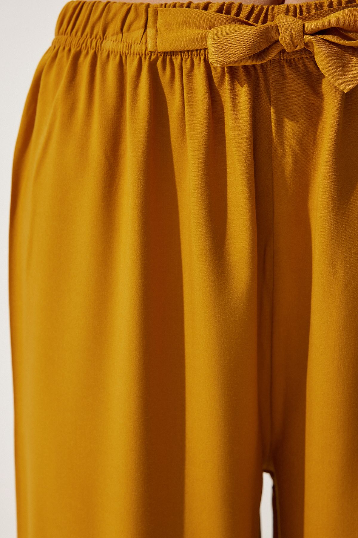 Female Mustard Summer Viscose Palazzo Pants EN00610