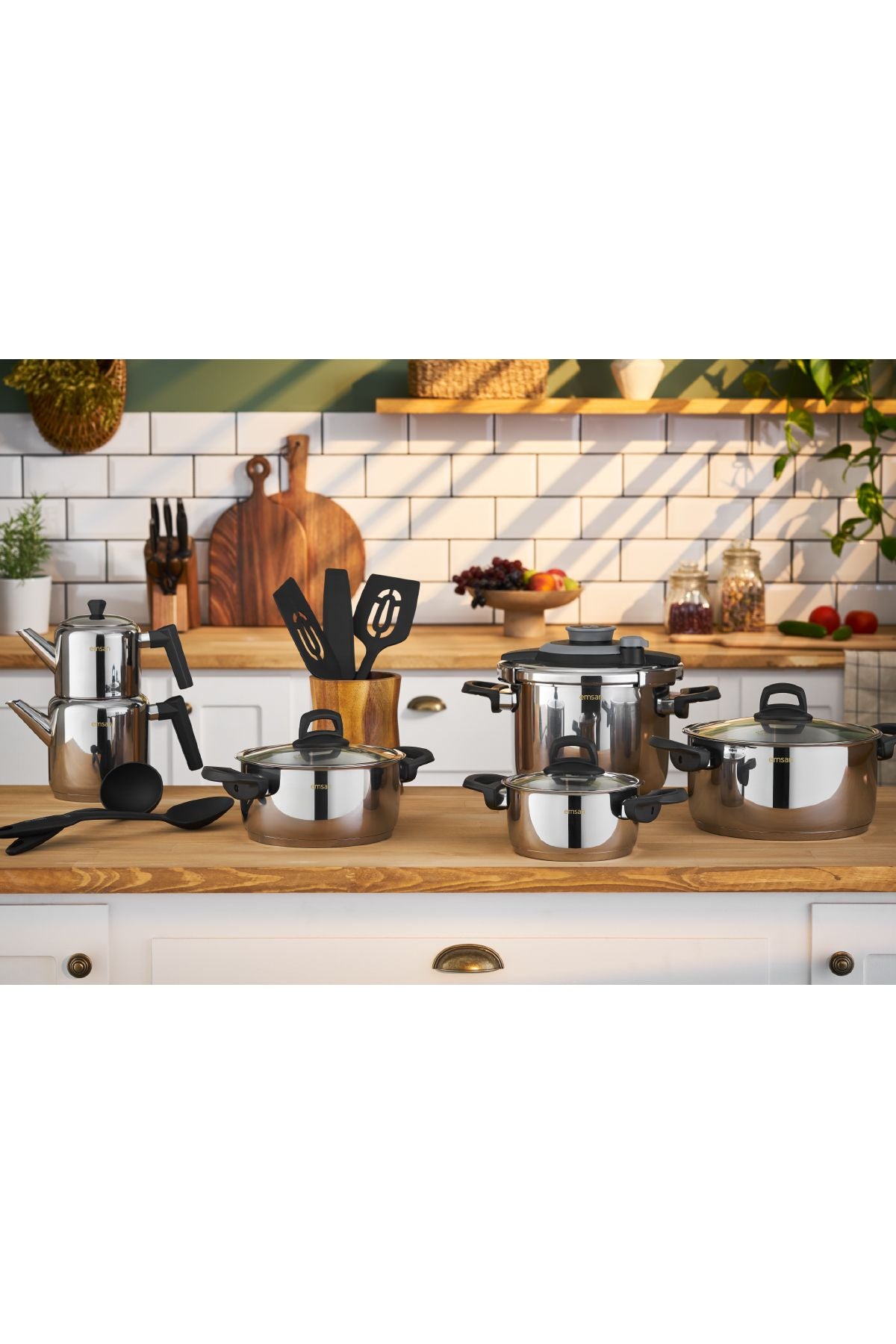 Wedding 16 Piece Steel Cookware Teapot Service Set