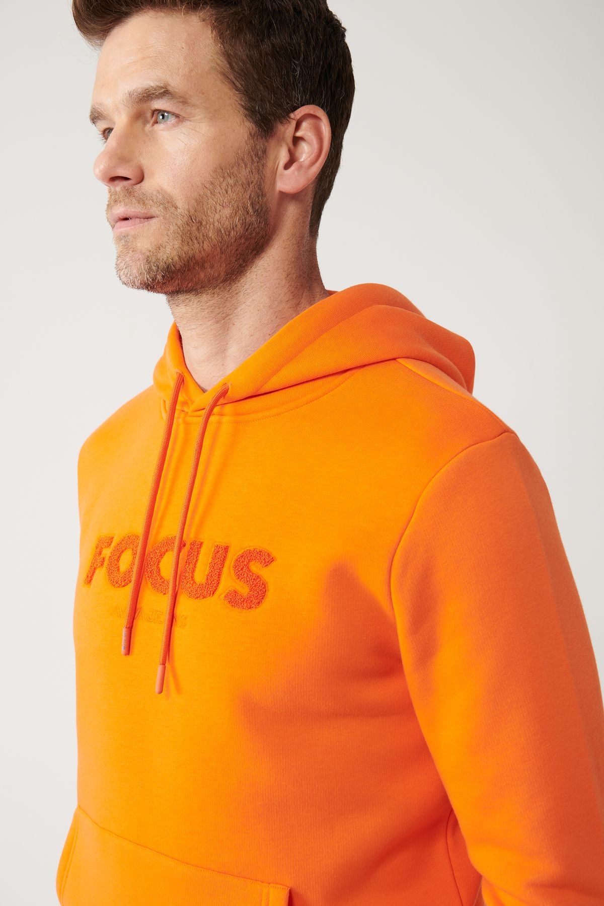 Men's Orange Hooded 3 -IP Kangaroo Pocket Sweatshirt A32y1193