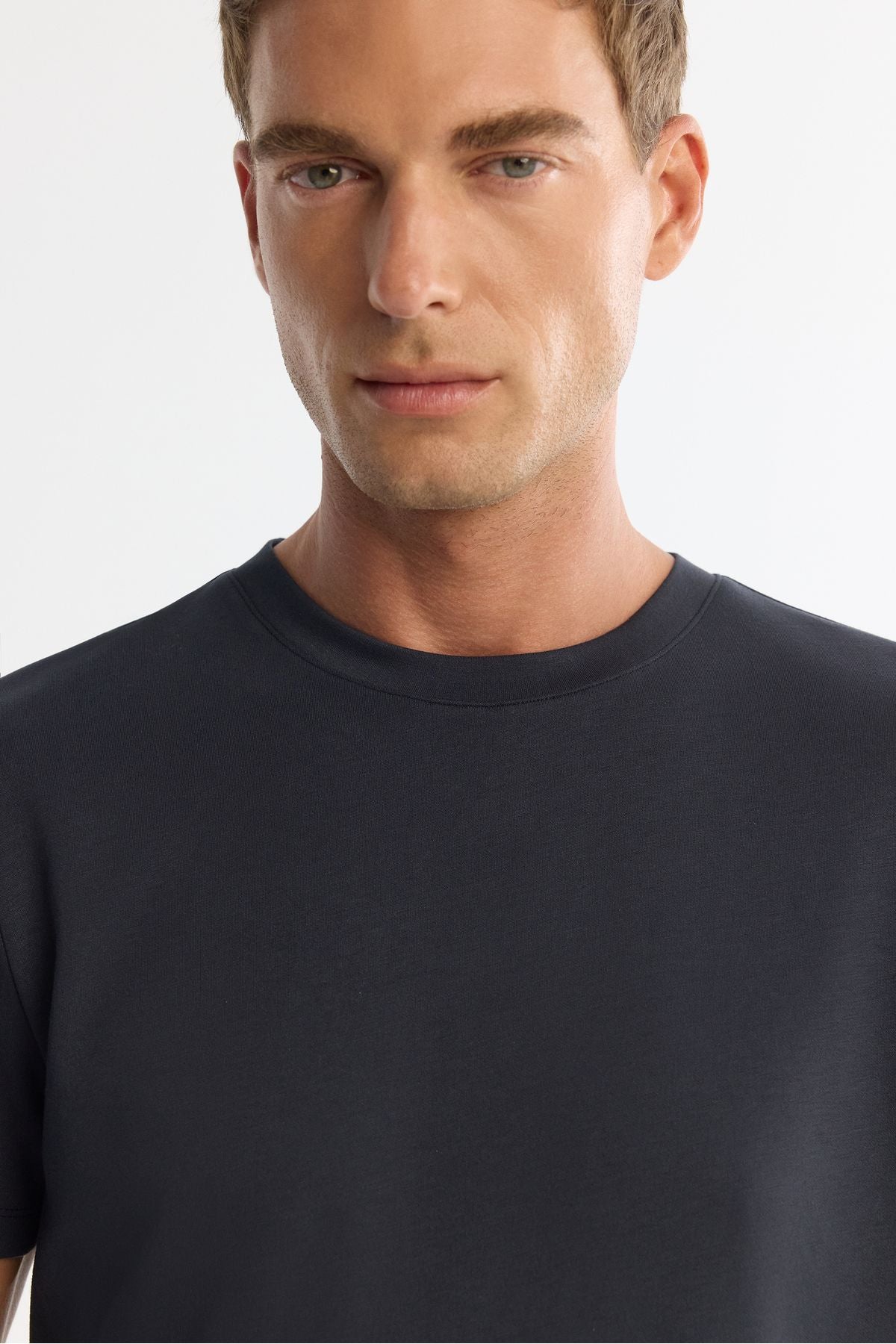 Men's anthracit bicycle collar printed elastan t-shirt a42y1017