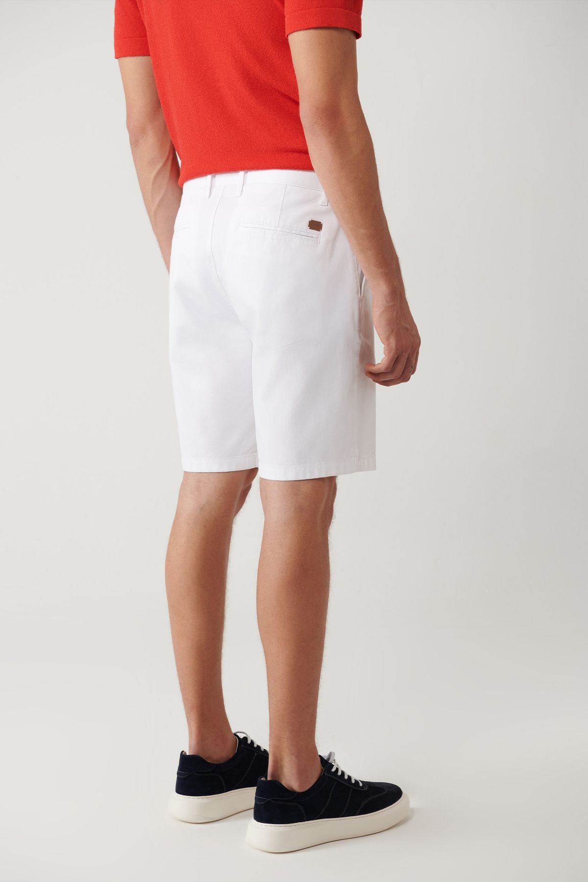 Men's white flexible patara chino canvas shorts B003730