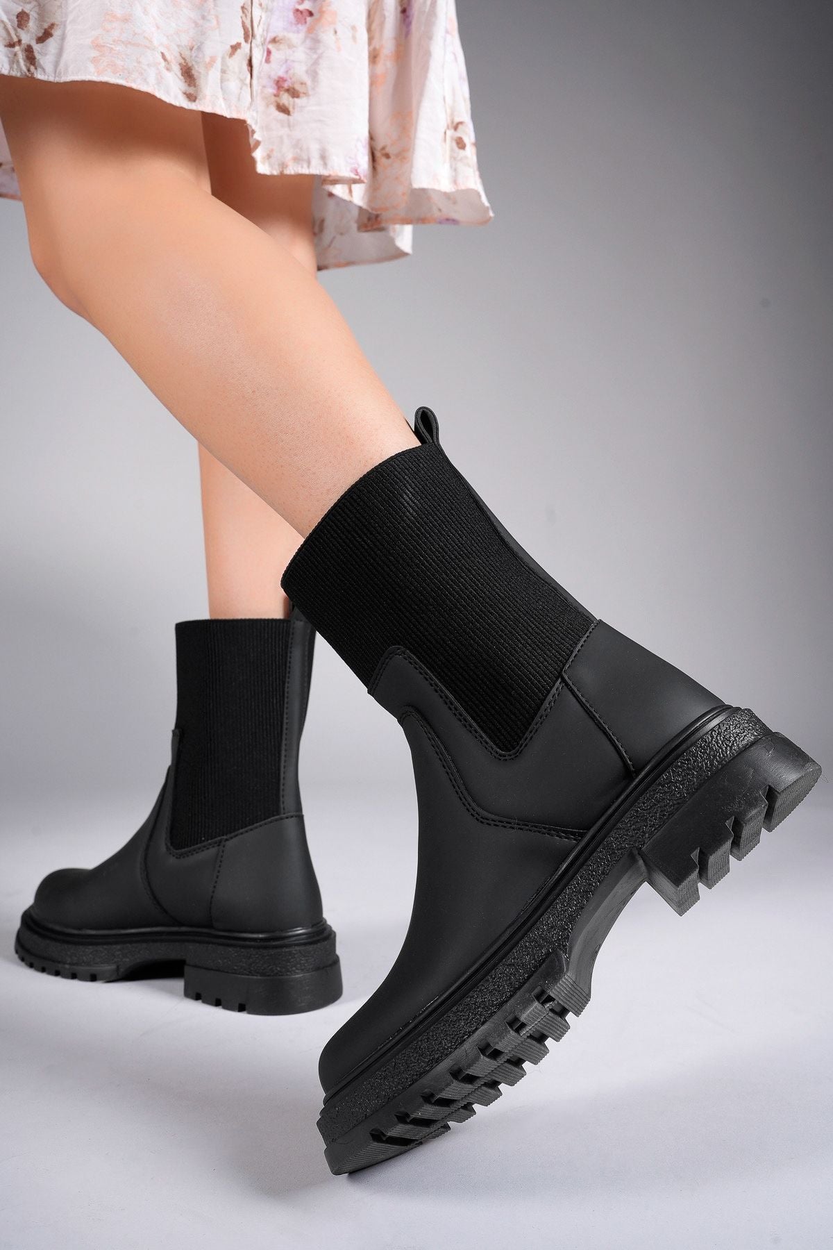 LAVANDİL WOMEN'S ELASTED BOT 00121603 MAT BLACK