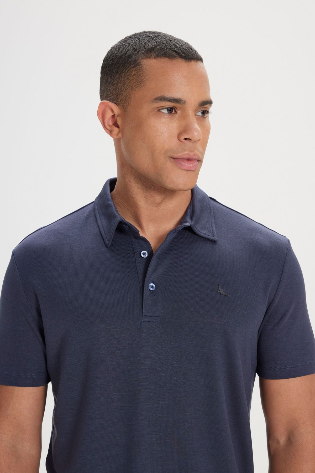 Men's Navy Blue Comfort Fit Casual Cut Polo Yaka T -shirt