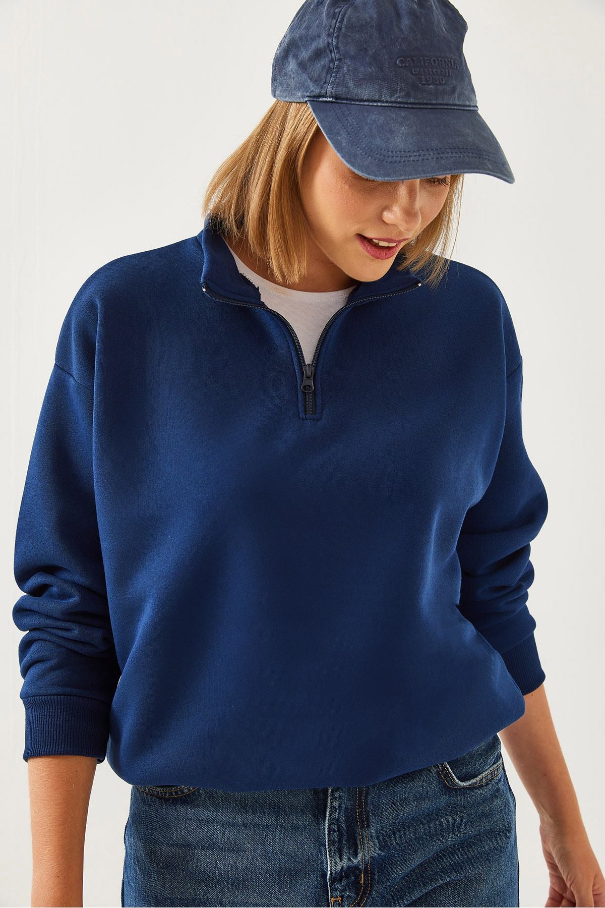 Woman Zipper Oversize Sweatshirt 60351254