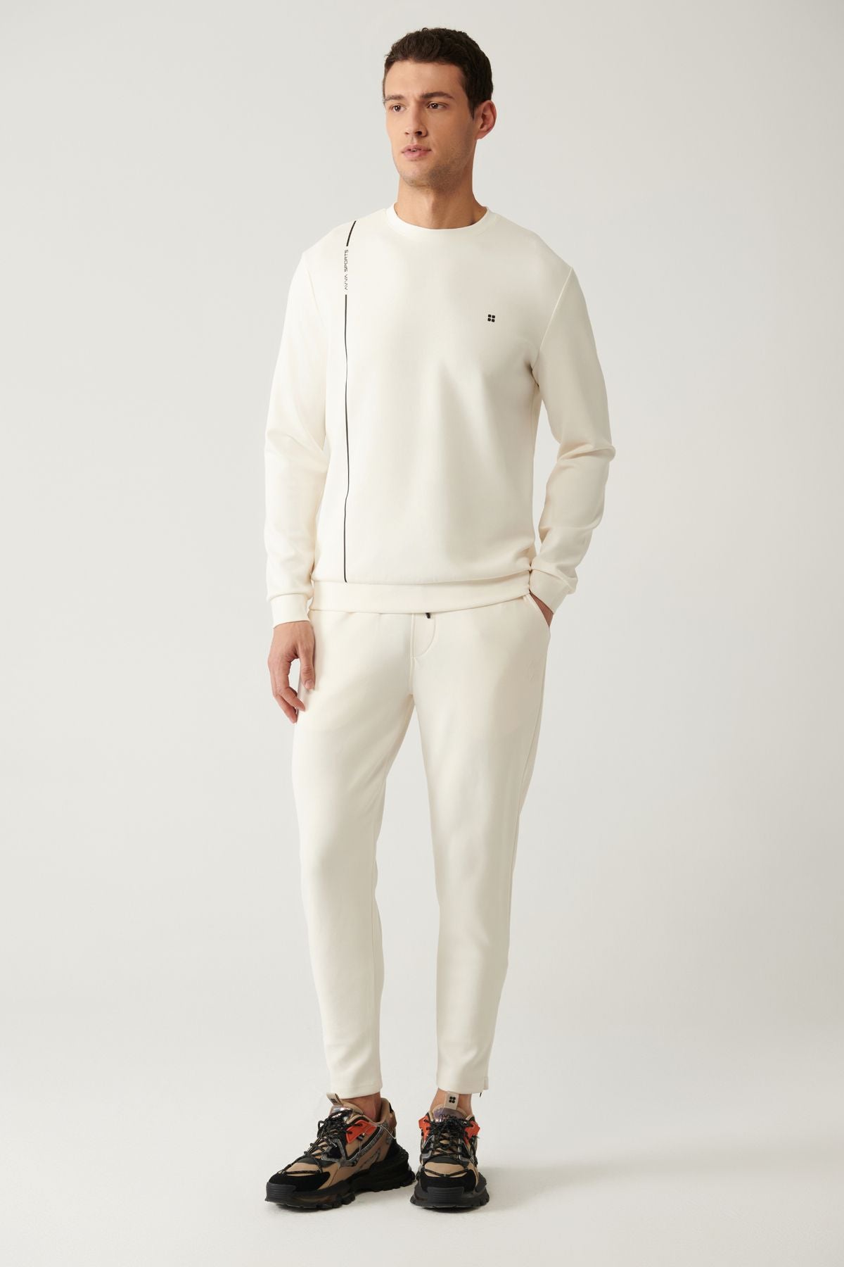 Male Ecru Soft Touch Zipper Paçalı Service Six A41y3401