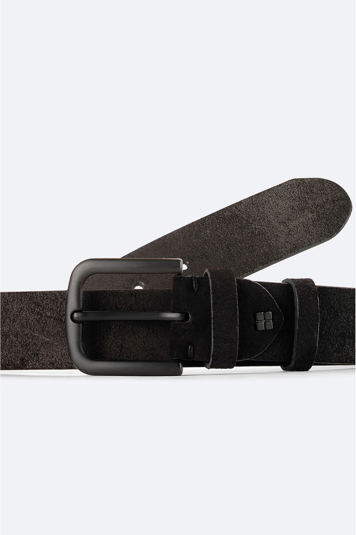 Men's black suede leather belt a42y9308