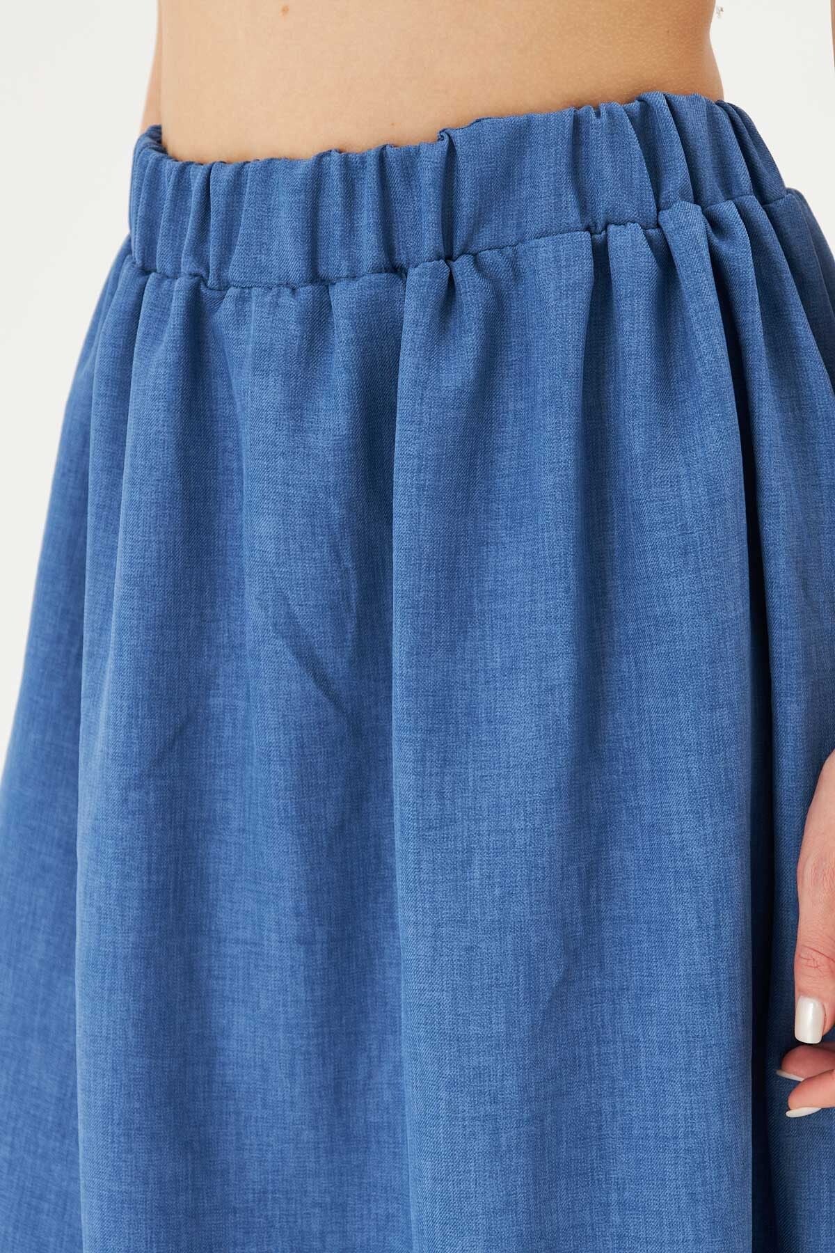 Female Indigo Waist Waist Midi Boy Skirt ARM-25K001010