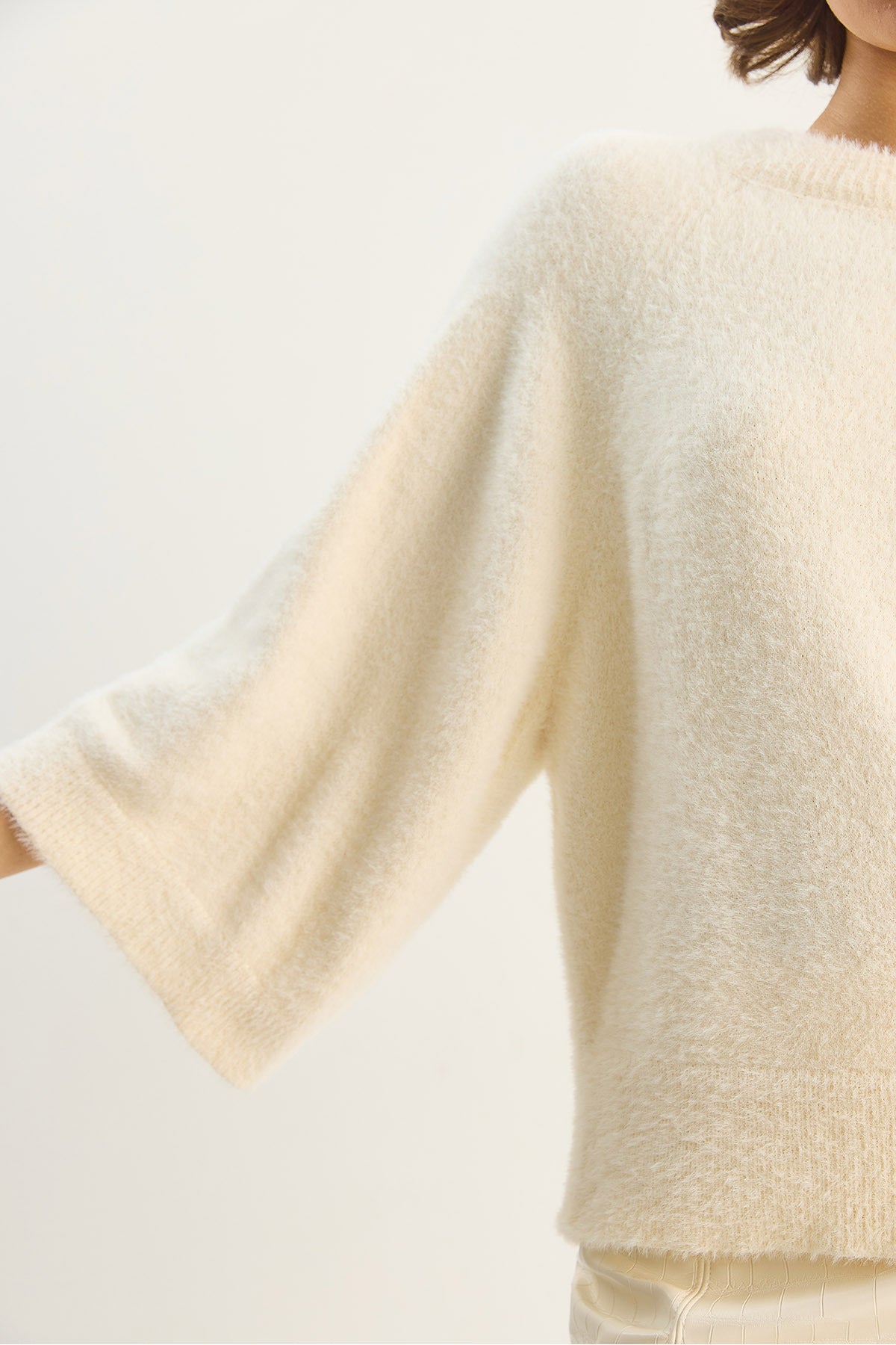 Women's Bearded Oversize Soft Bat Sleeve Knitwear Sweater 9036 60283635