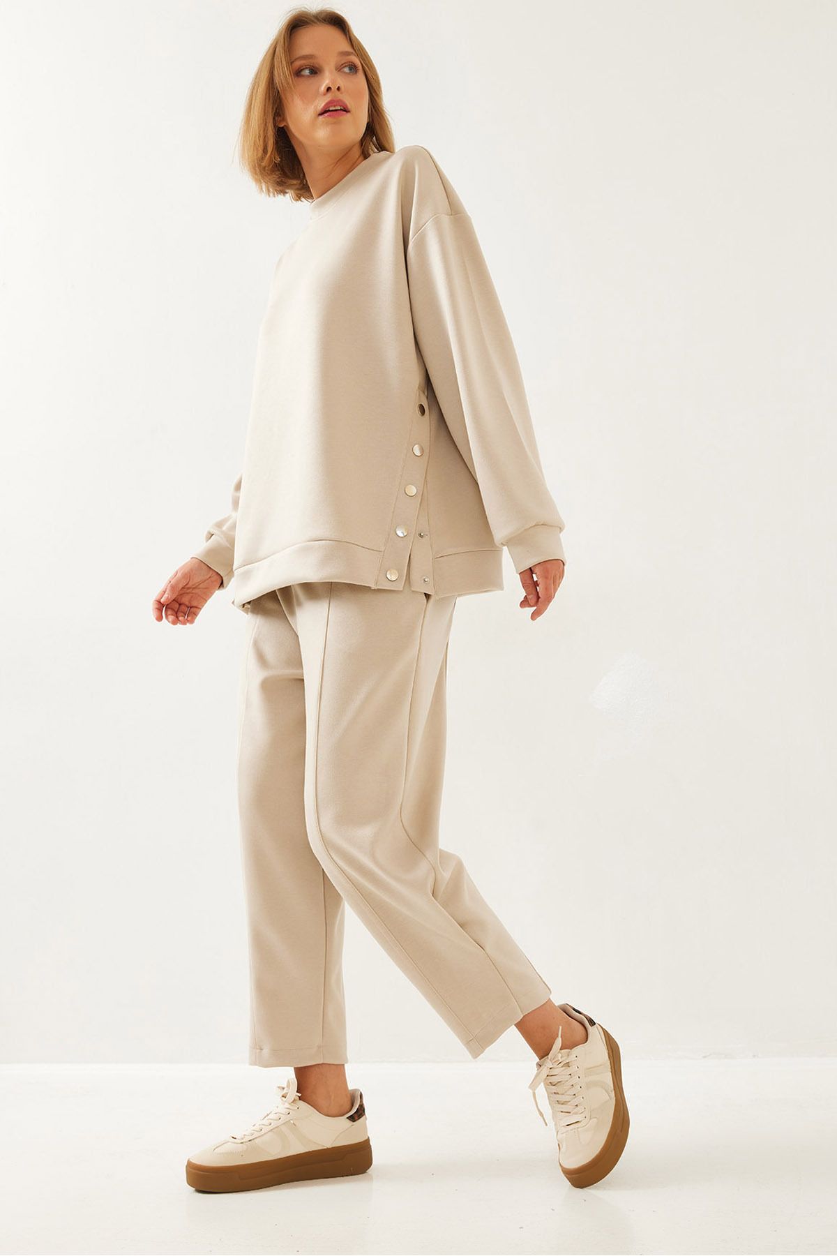 Women's sides button detailed upside -down team 60351257