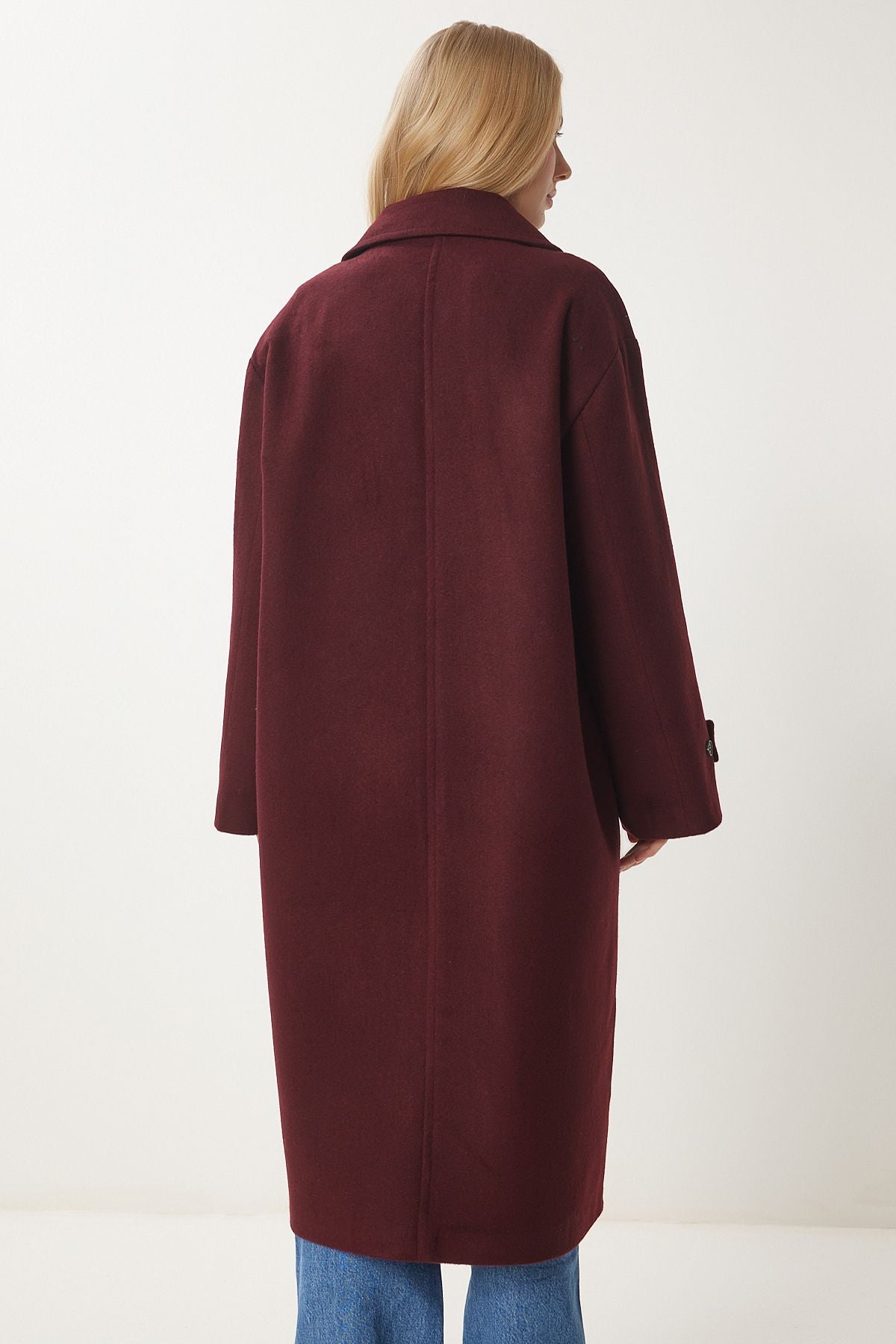 Female Bordeaux Cruishe collar Stamp Coat DP00232