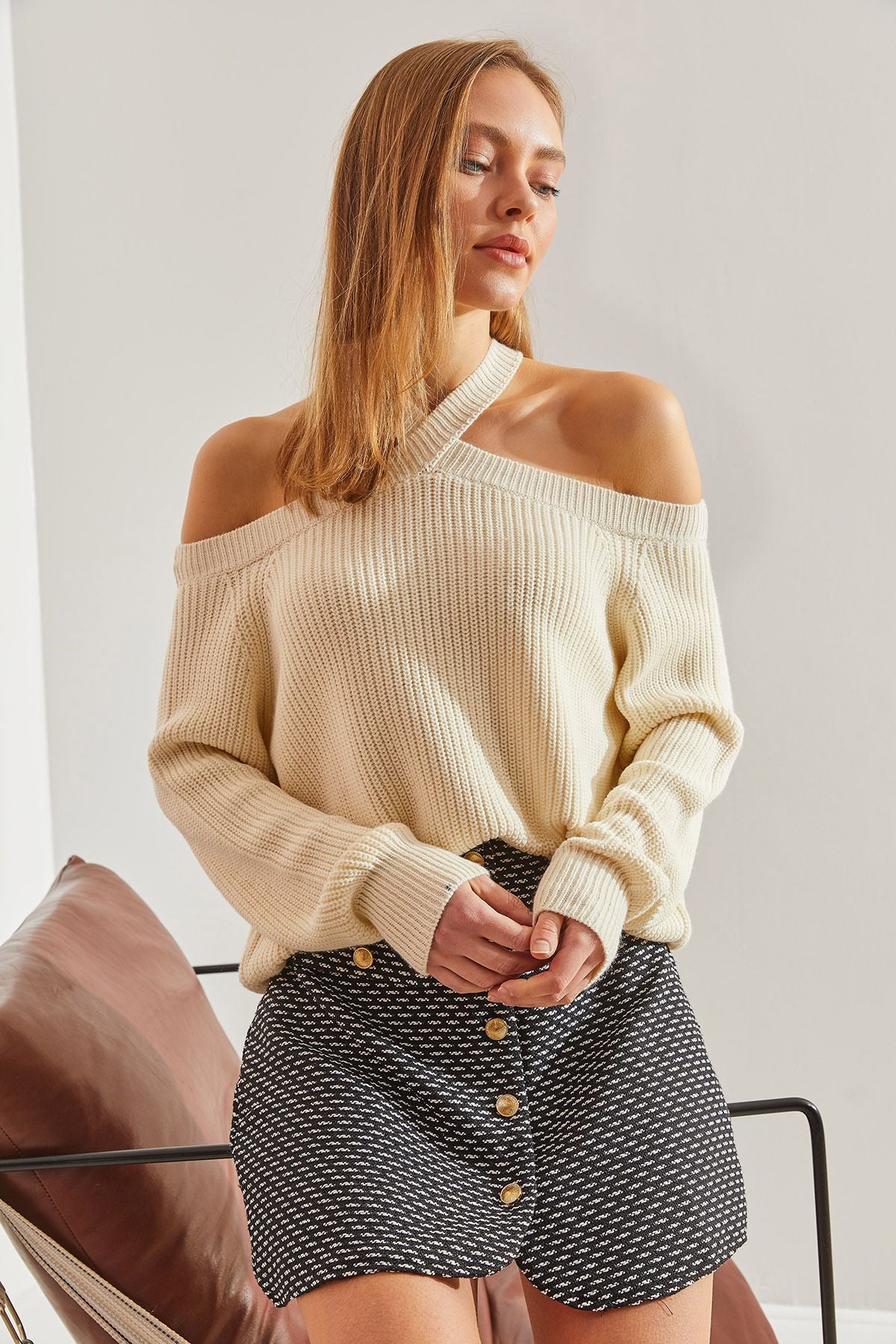 Woman Cross Strap knitwear sweater