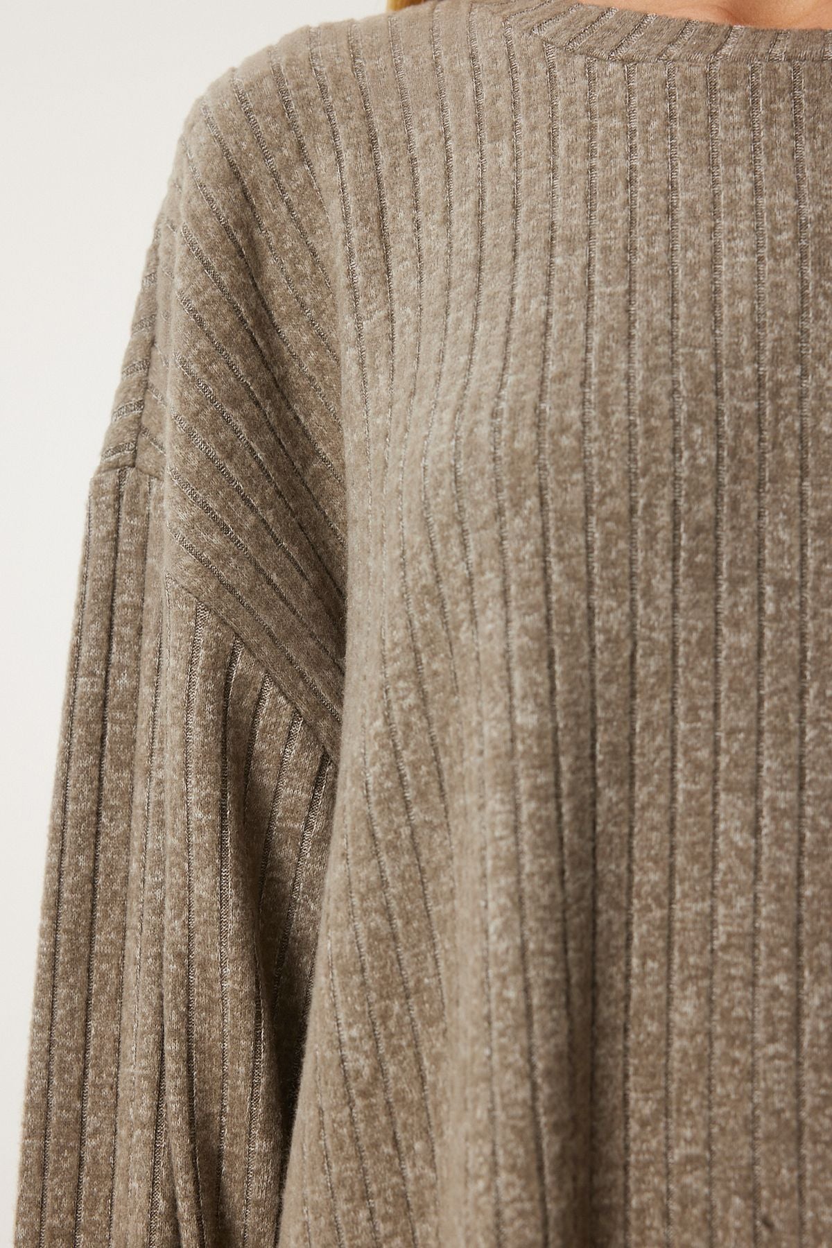 Female mink relaxed wick knitted blouse trousers rg00047